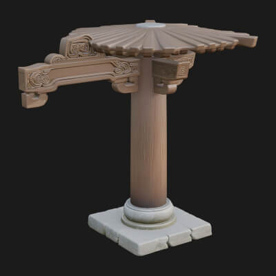 Oriental Lantern Column Design 1 3D Print Model