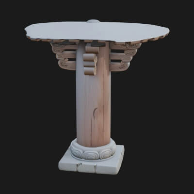 Oriental Lantern Column Design 3 3D Print Model