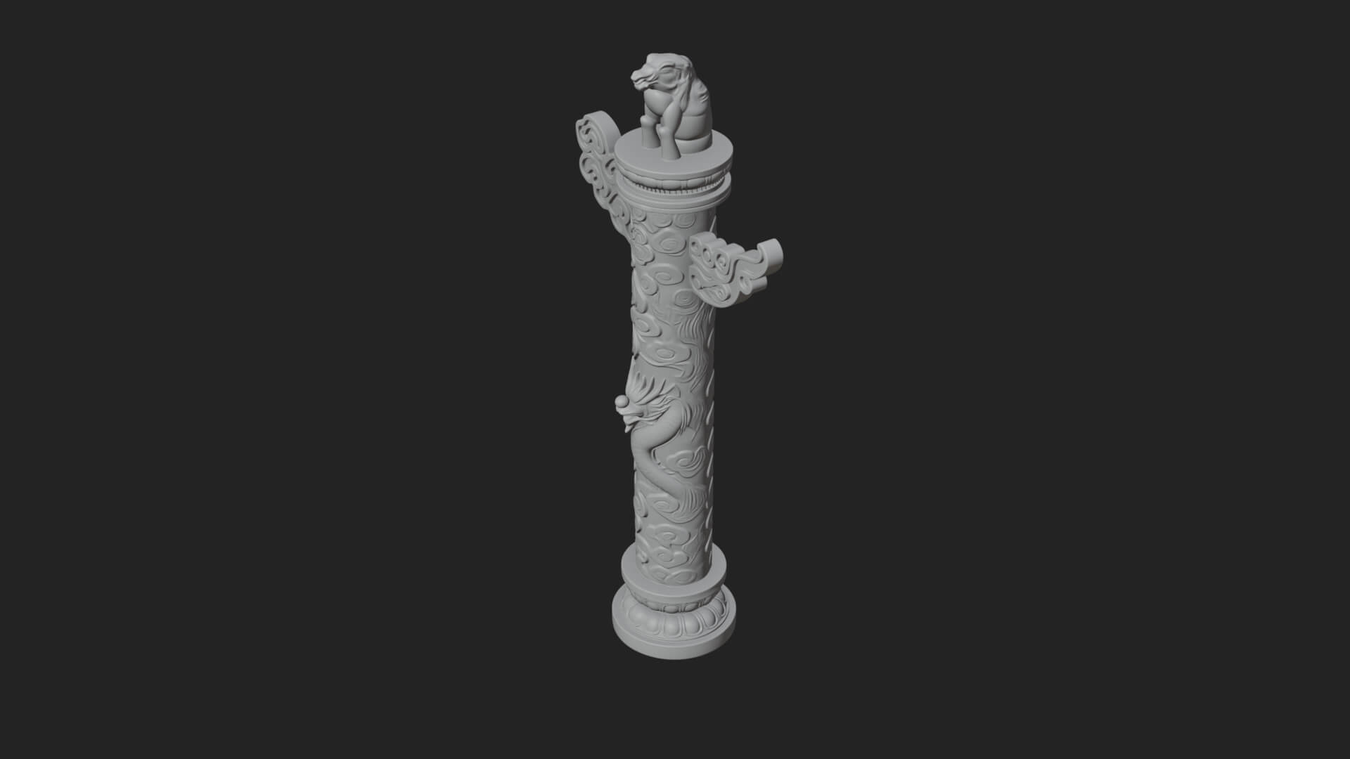 Oriental Lantern Column Design 5 3D Print Model 3D Model