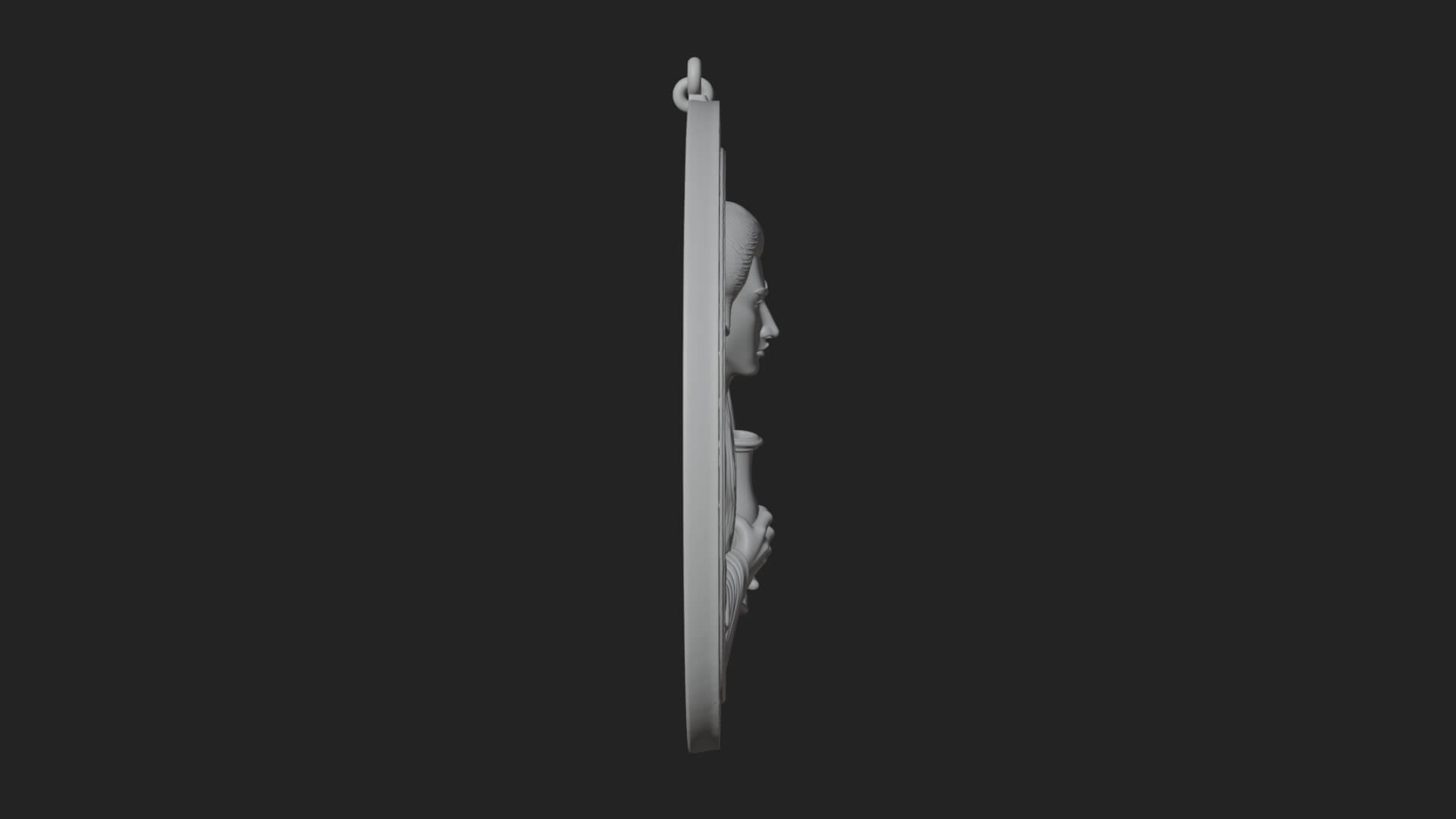 Oriental Scholar Oval Plaque Design 1 3D Print Model 3D Model