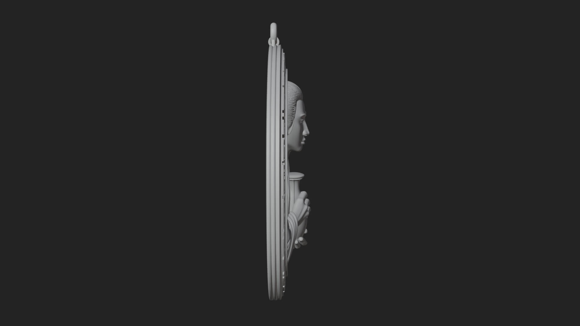 Oriental Scholar Oval Plaque Design 2 3D Print Model 3D Model