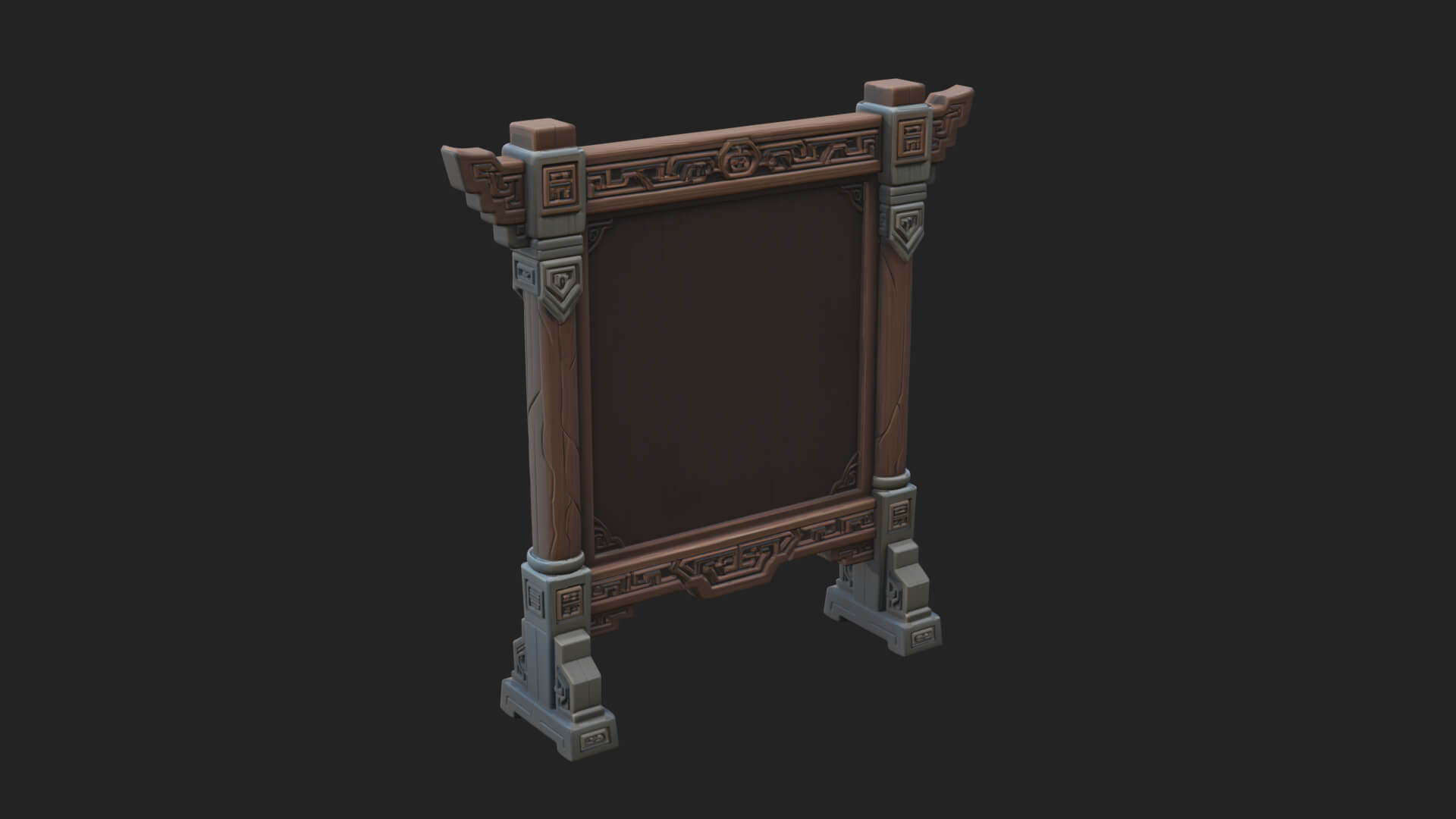 Oriental Scroll Board Model Design 1 3D Print Model 3D Model