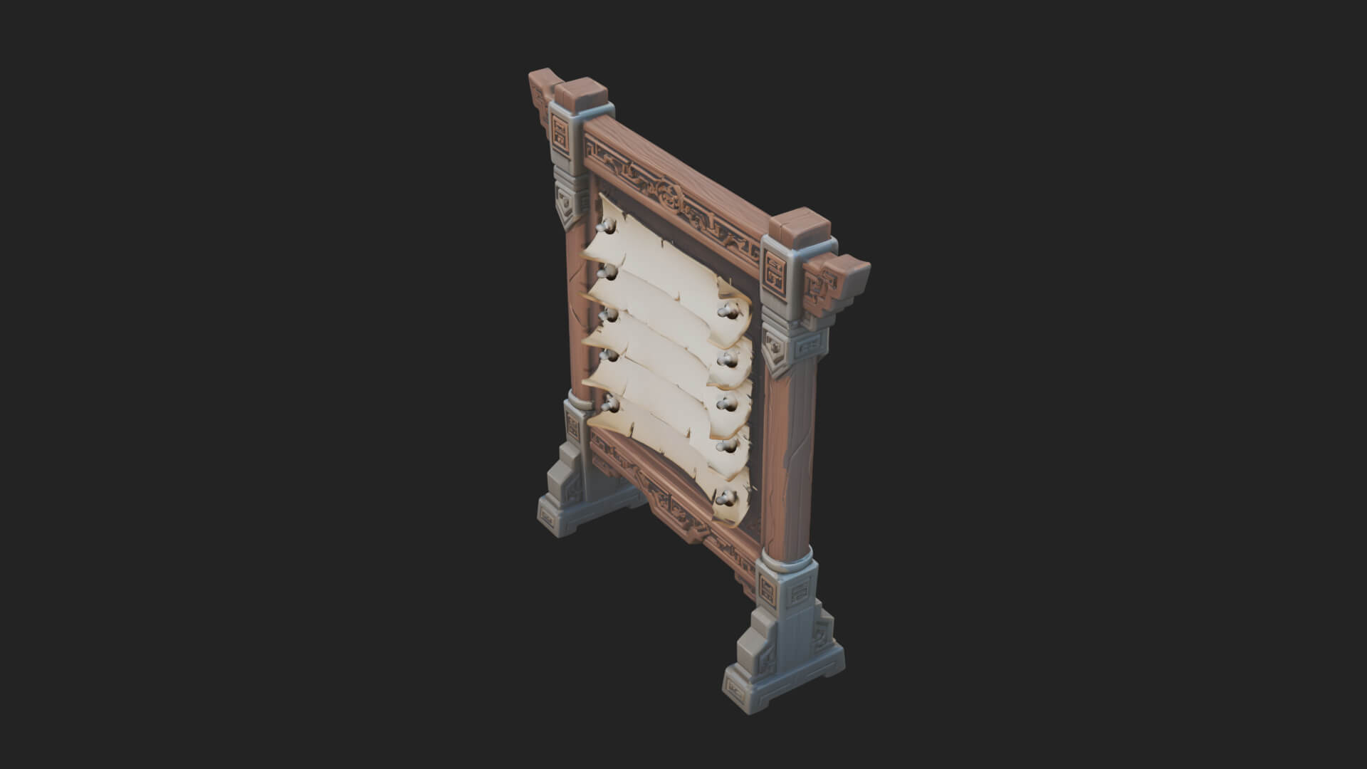 Oriental Scroll Board Model Design 1 3D Print Model 3D Model