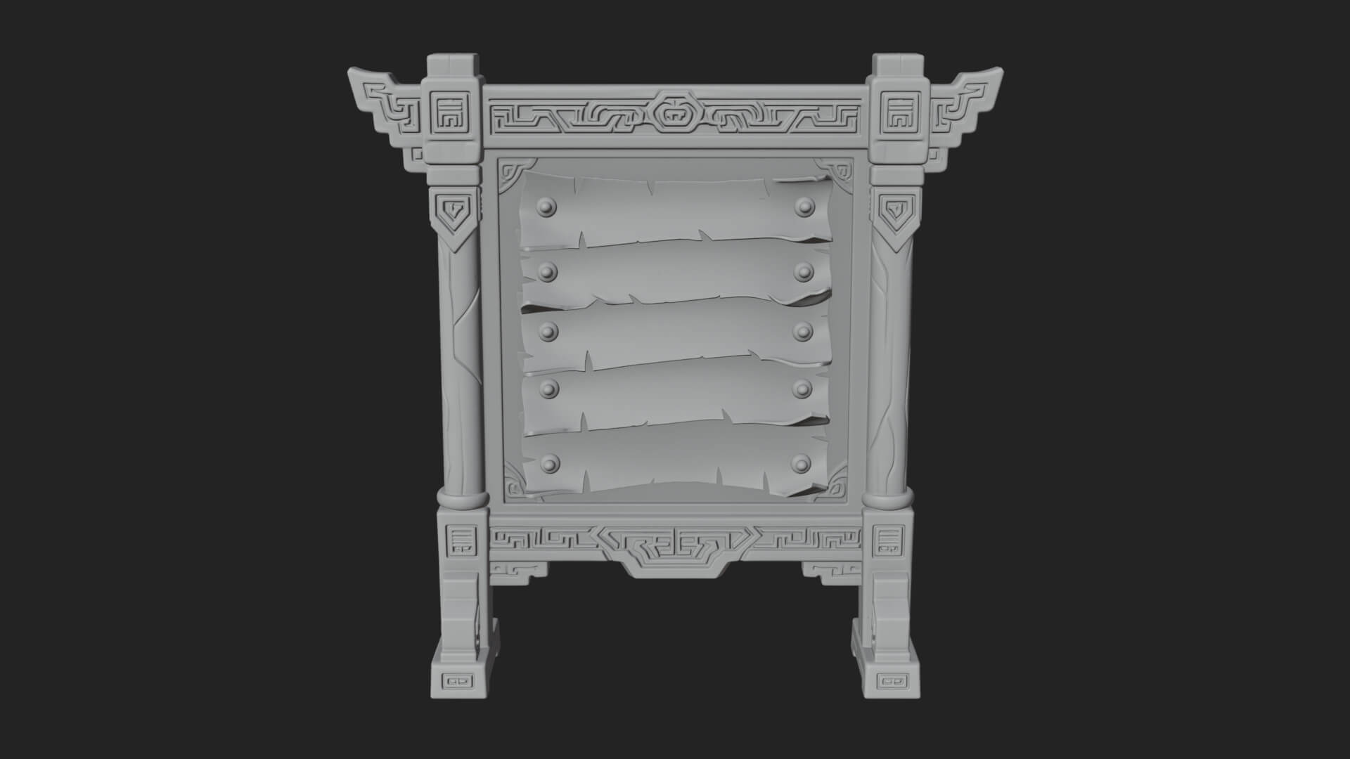 Oriental Scroll Board Model Design 1 3D Print Model 3D Model