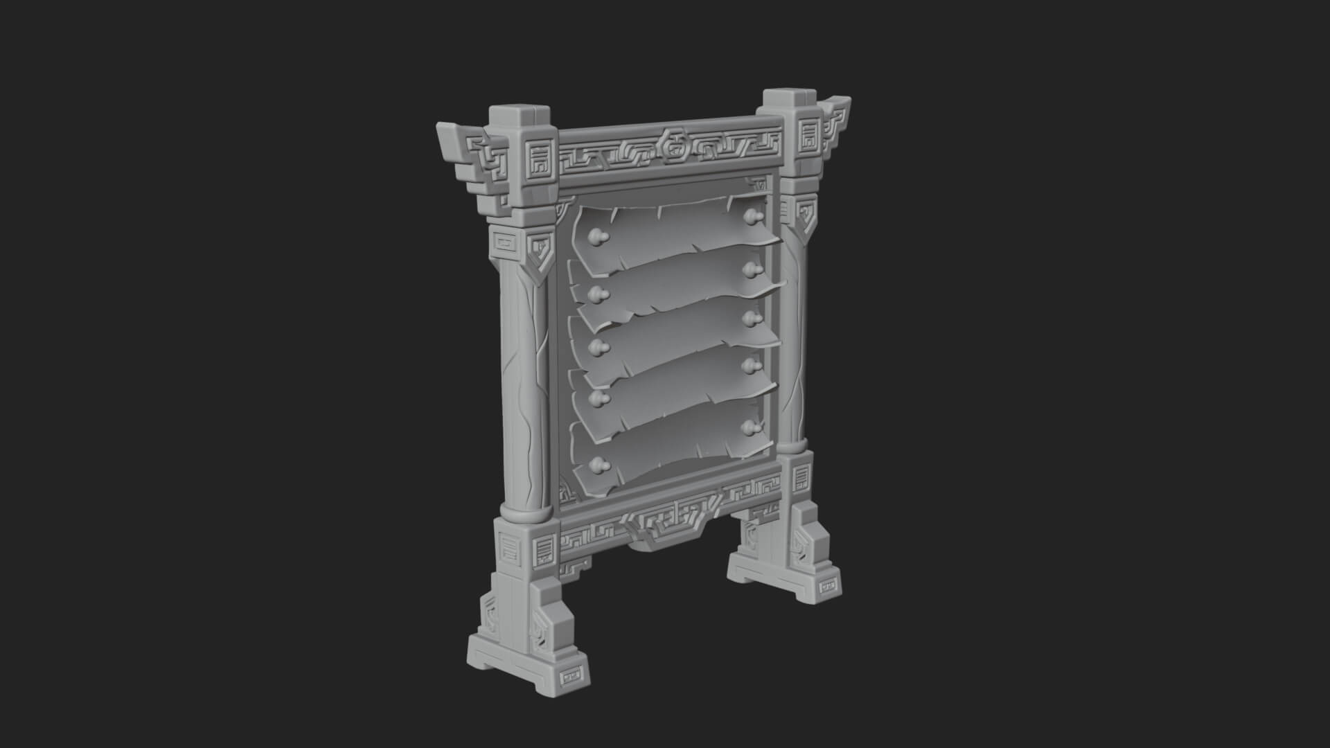 Oriental Scroll Board Model Design 1 3D Print Model 3D Model