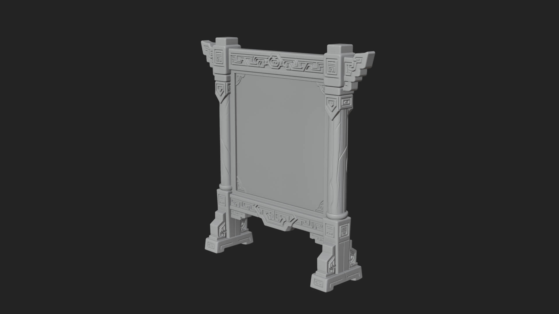 Oriental Scroll Board Model Design 1 3D Print Model 3D Model