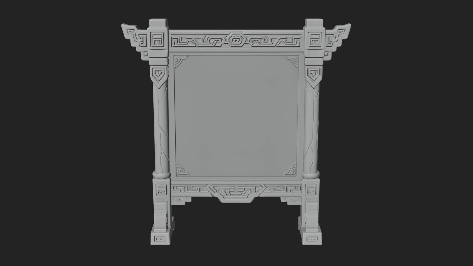 Oriental Scroll Board Model Design 1 3D Print Model 3D Model