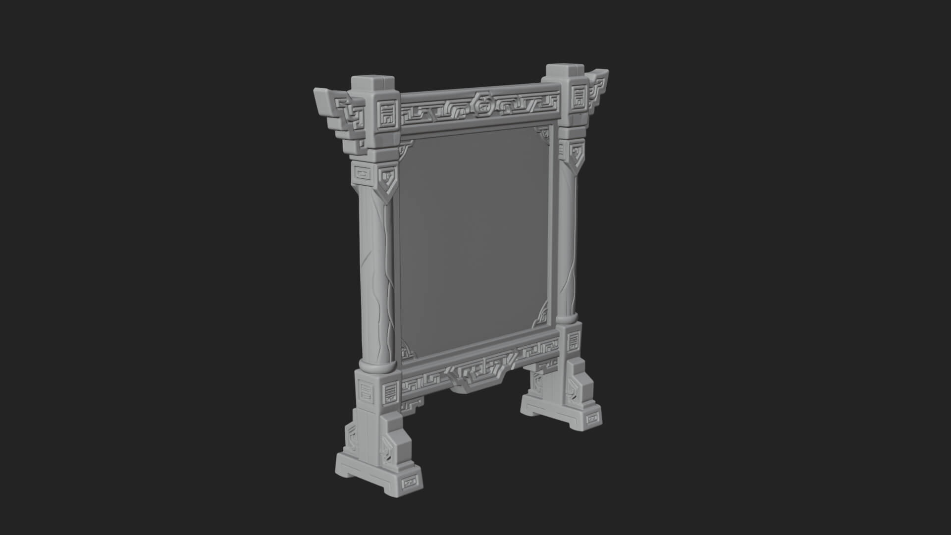 Oriental Scroll Board Model Design 1 3D Print Model 3D Model