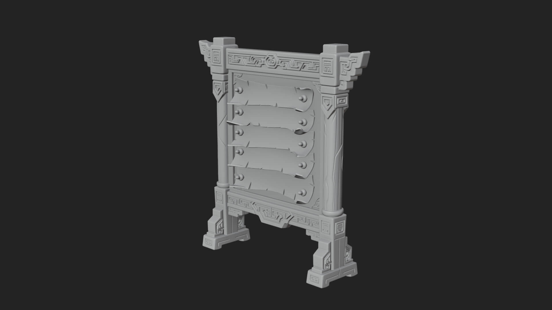 Oriental Scroll Board Model Design 1 3D Print Model 3D Model