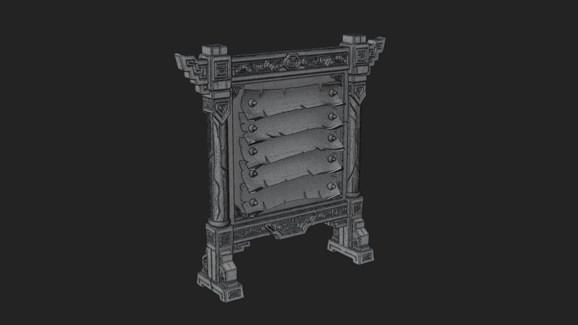 Oriental Scroll Board Model Design 1 3D Print Model 3D Model