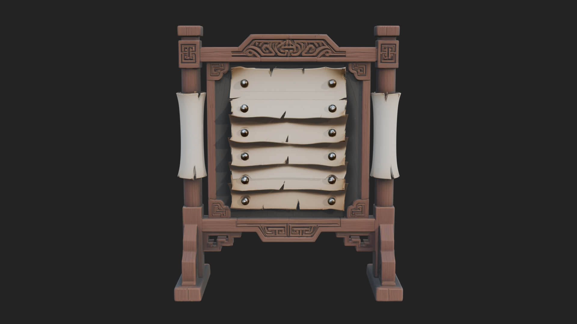 Oriental Scroll Board Model Design 2 3D Print Model 3D Model