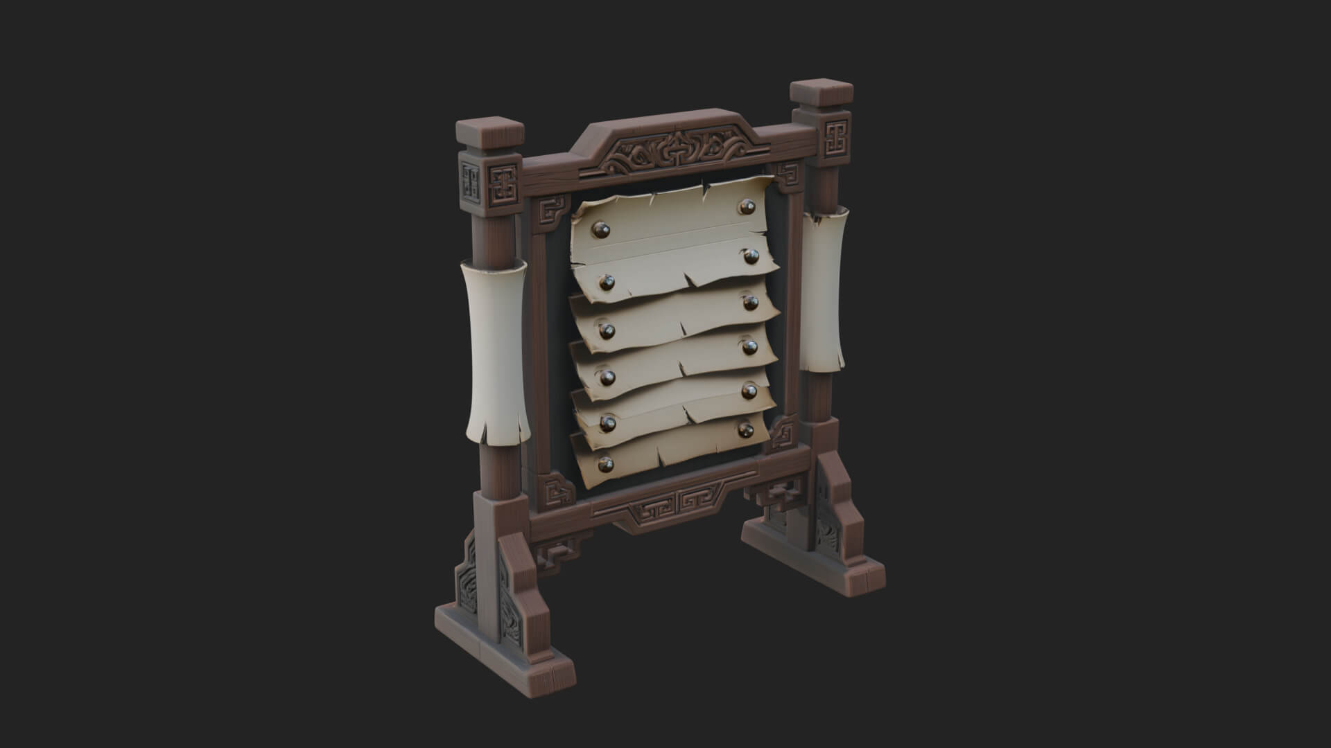 Oriental Scroll Board Model Design 2 3D Print Model 3D Model