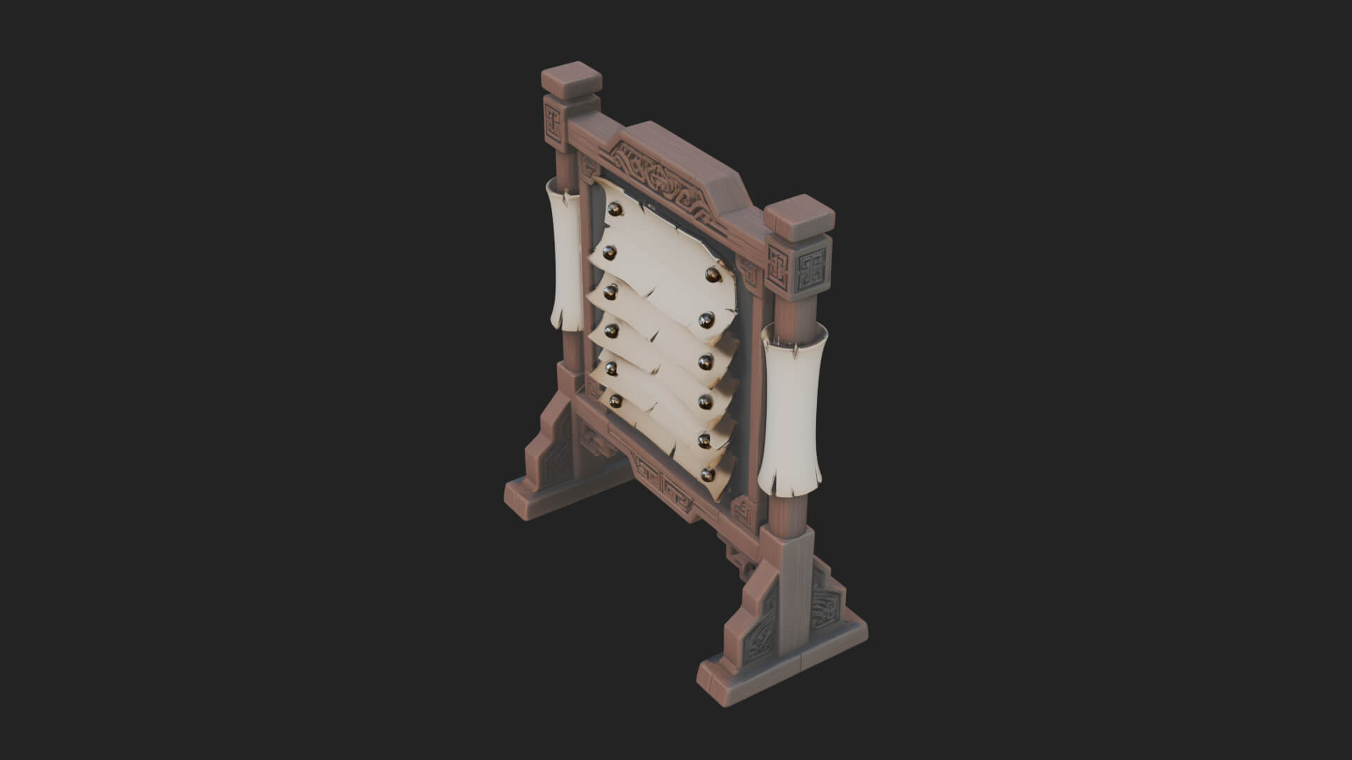 Oriental Scroll Board Model Design 2 3D Print Model 3D Model