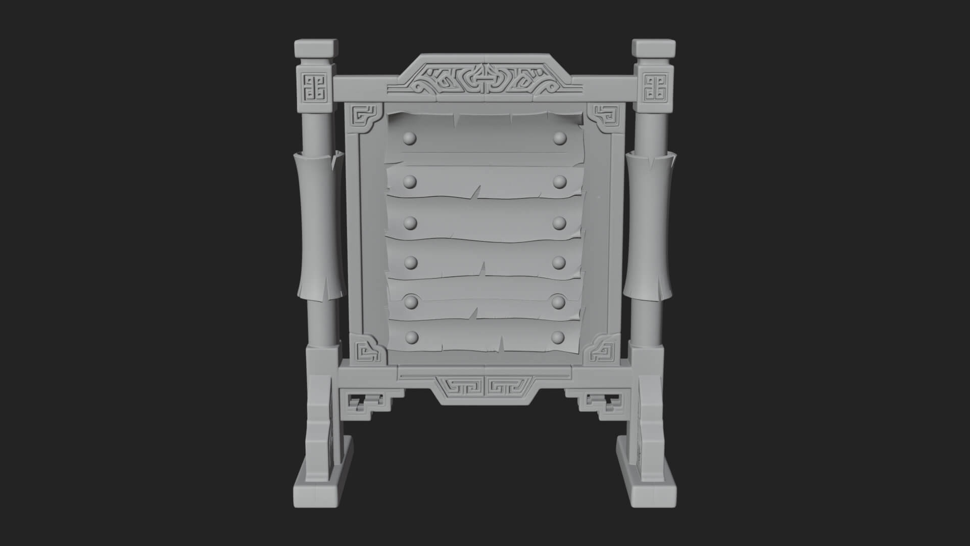 Oriental Scroll Board Model Design 2 3D Print Model 3D Model