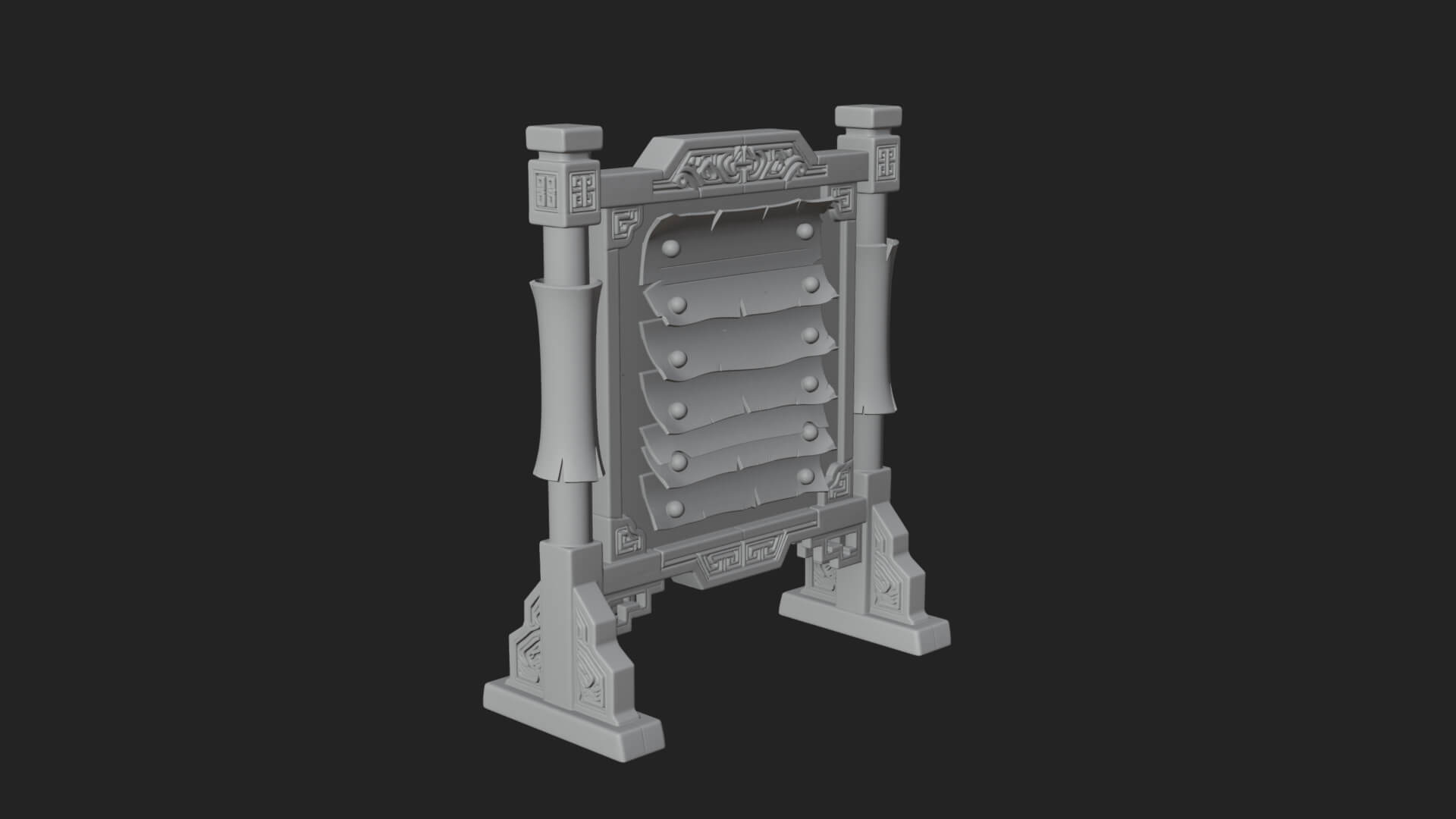 Oriental Scroll Board Model Design 2 3D Print Model 3D Model