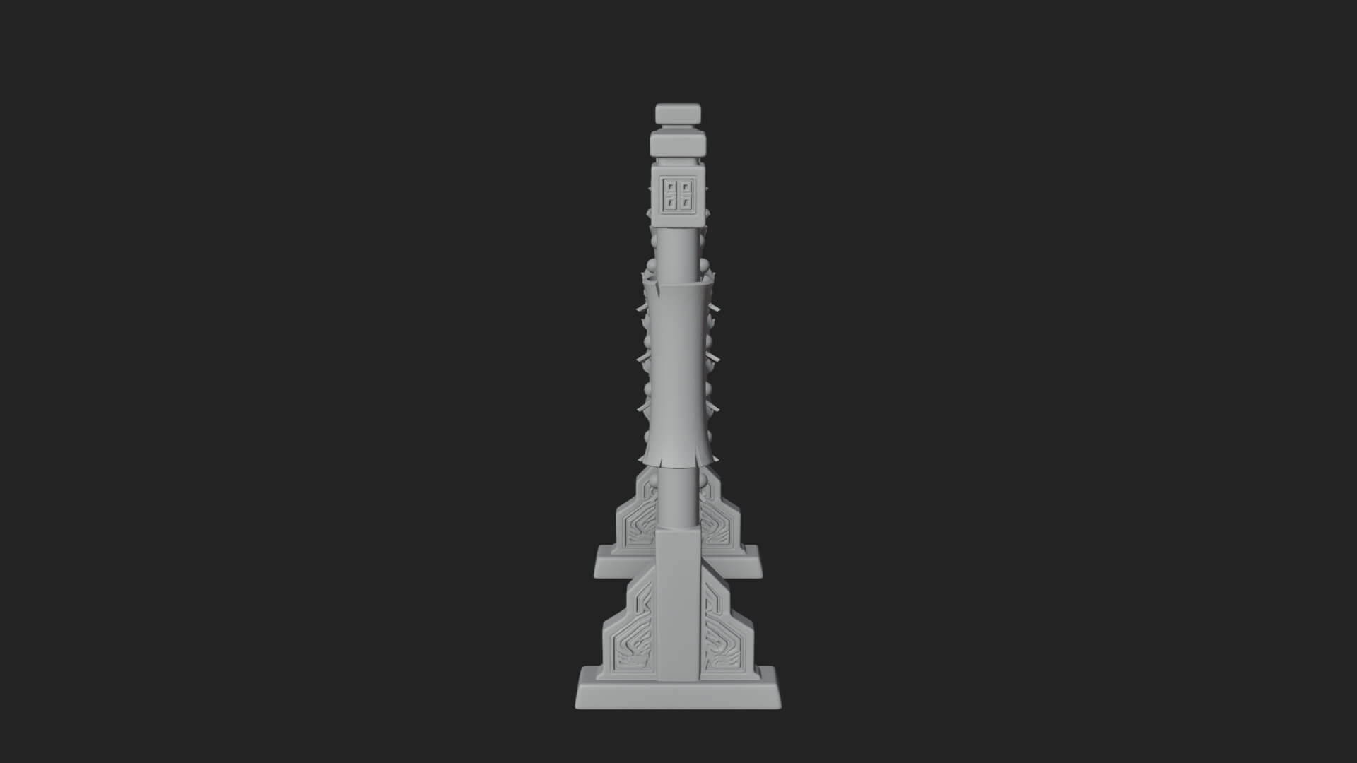 Oriental Scroll Board Model Design 2 3D Print Model 3D Model