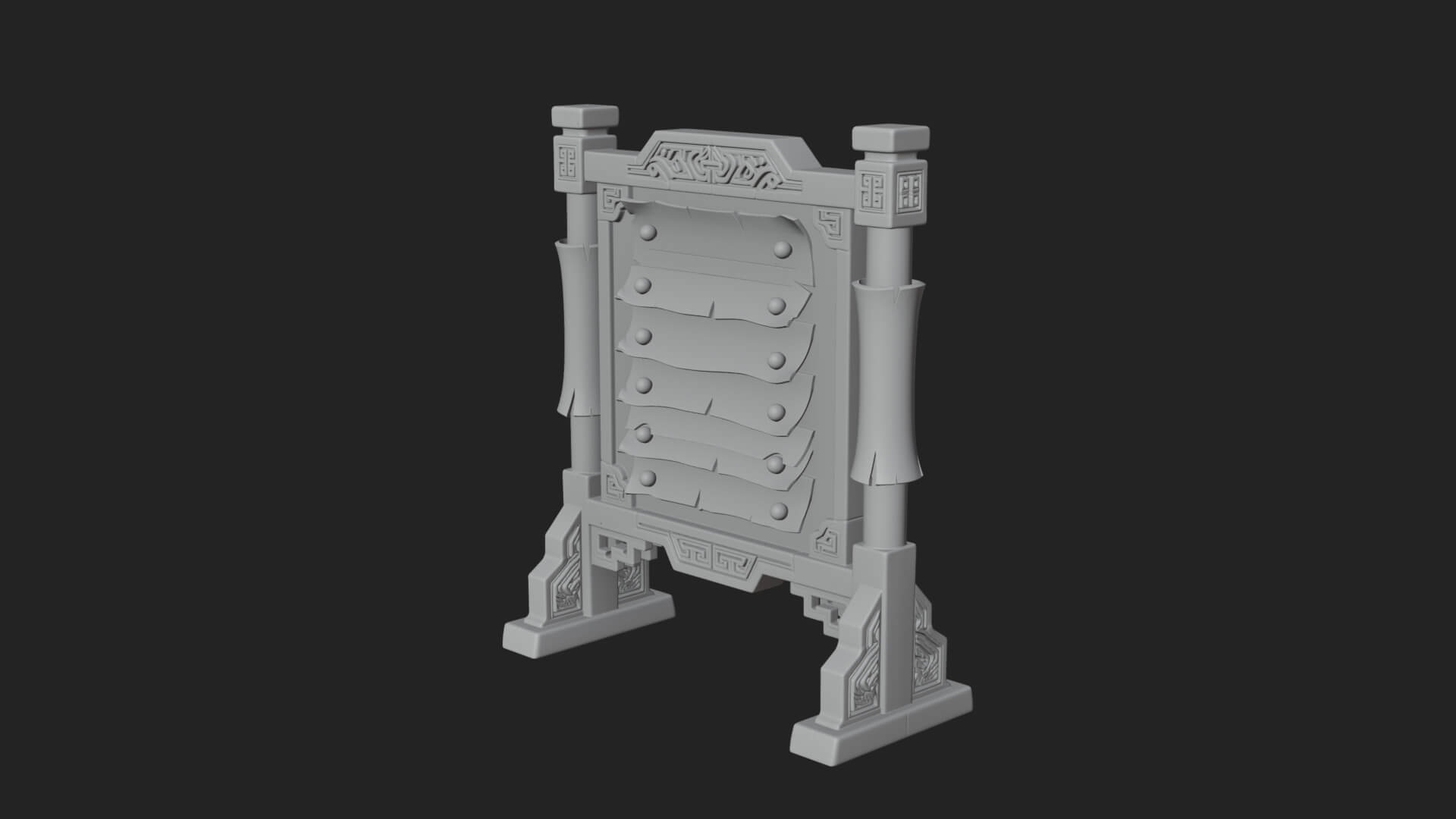 Oriental Scroll Board Model Design 2 3D Print Model 3D Model