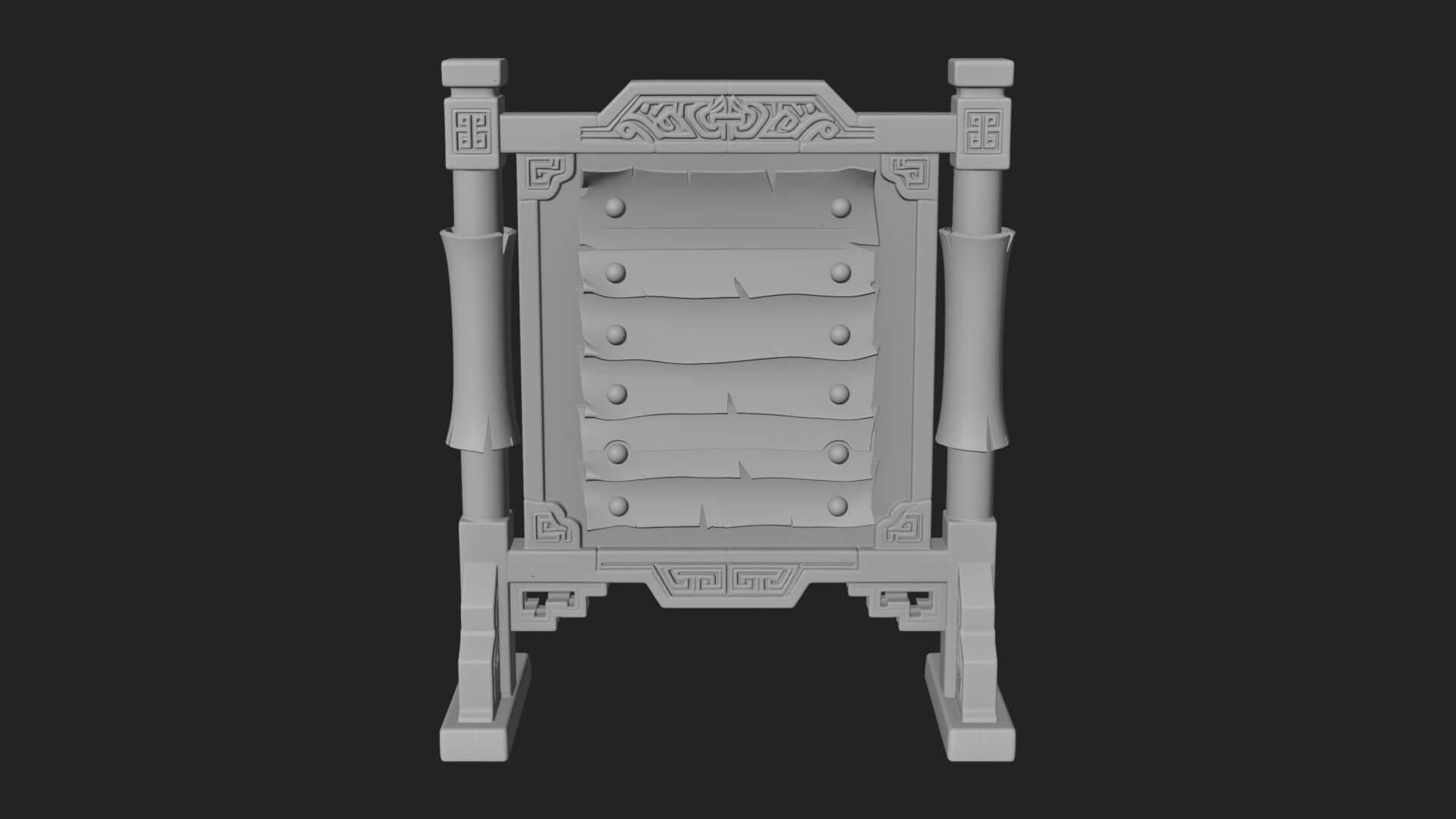 Oriental Scroll Board Model Design 2 3D Print Model 3D Model