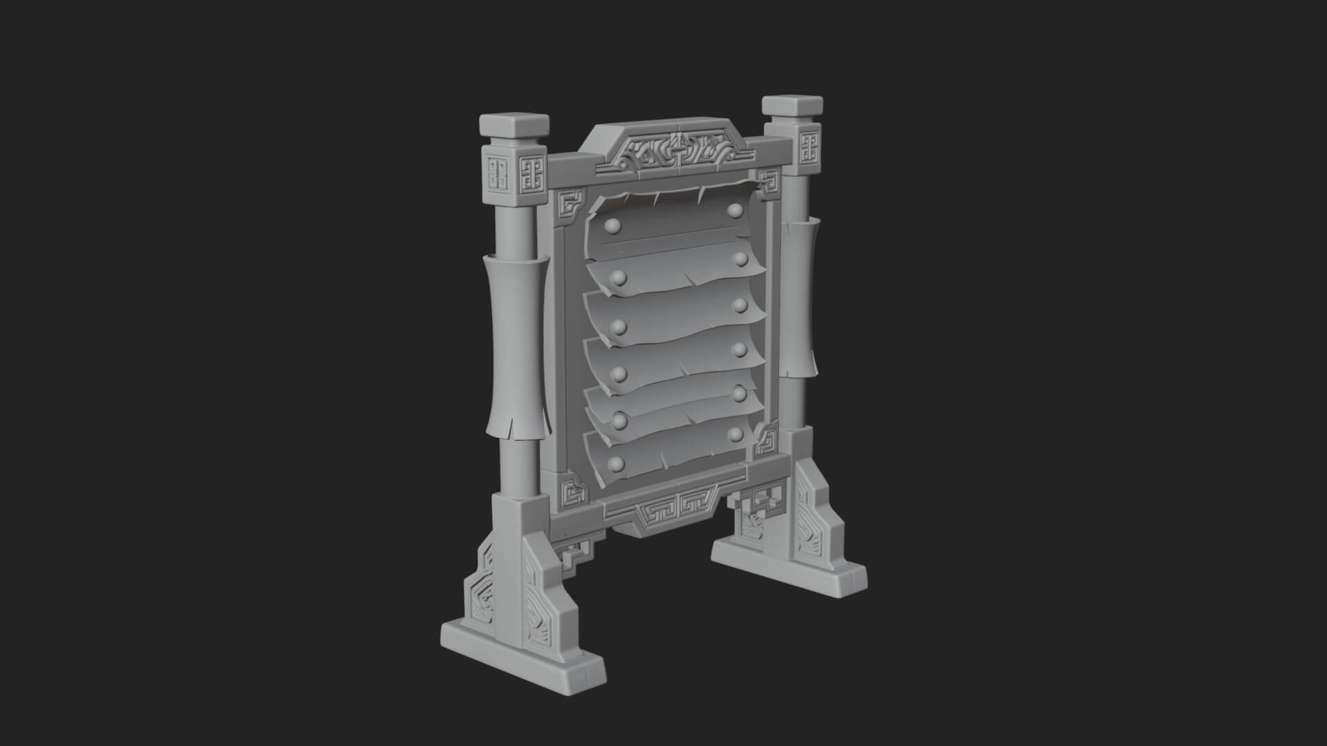 Oriental Scroll Board Model Design 2 3D Print Model 3D Model