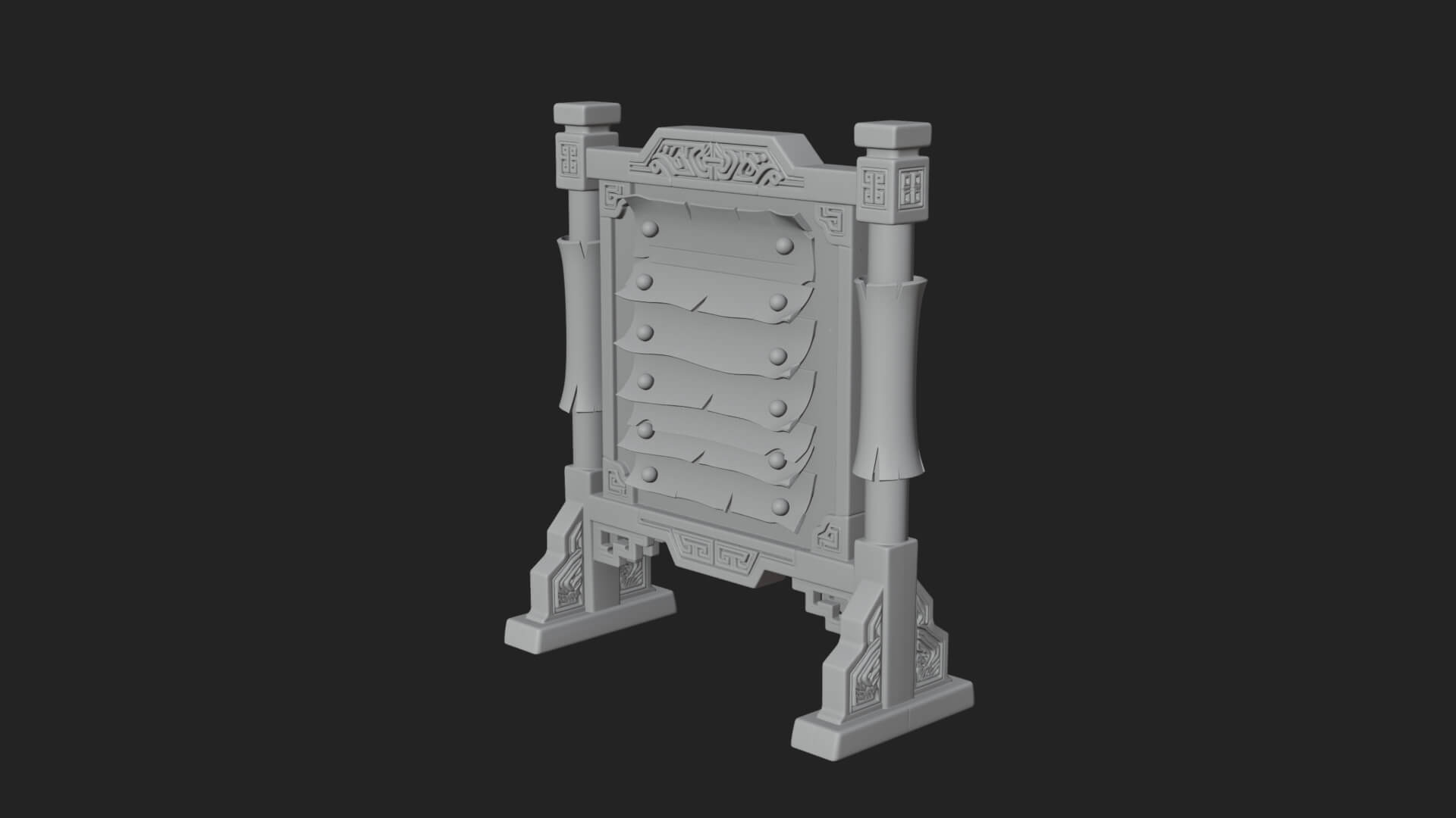Oriental Scroll Board Model Design 2 3D Print Model 3D Model