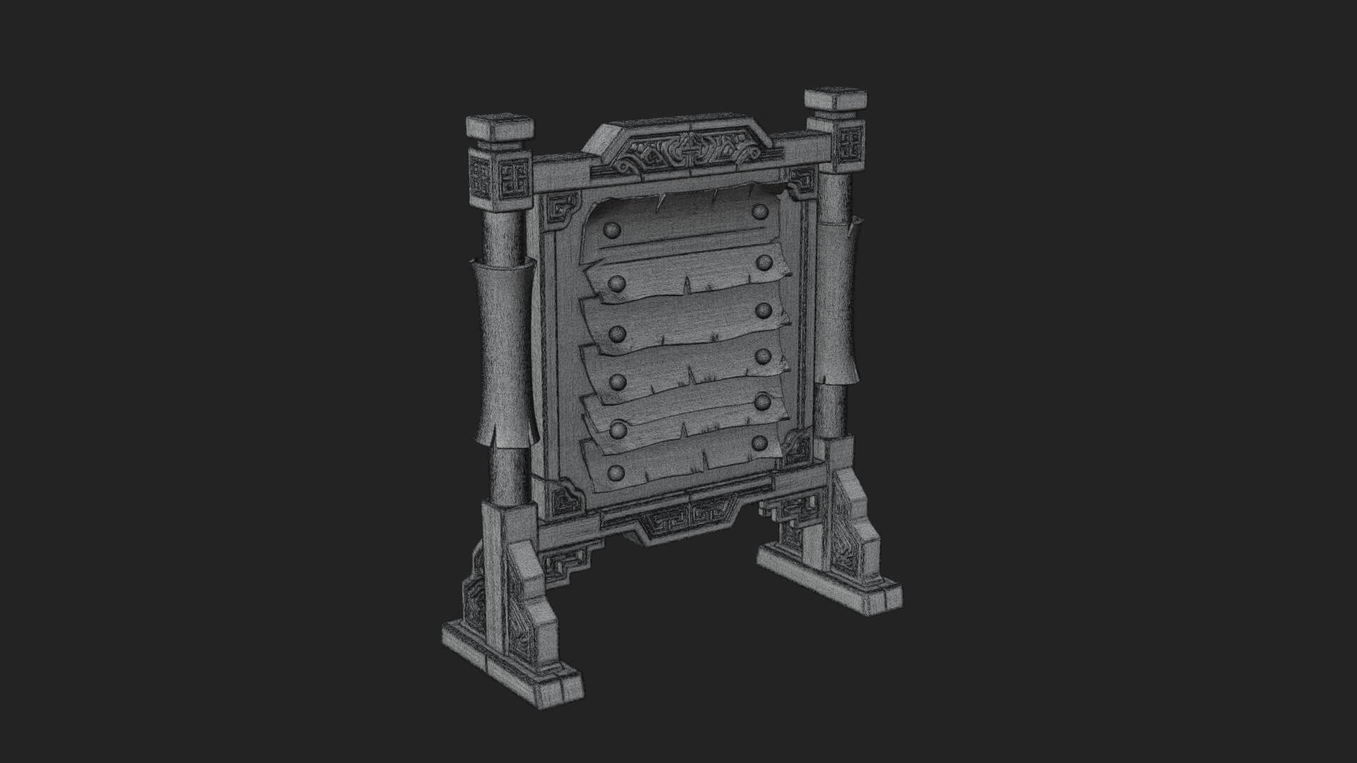 Oriental Scroll Board Model Design 2 3D Print Model 3D Model