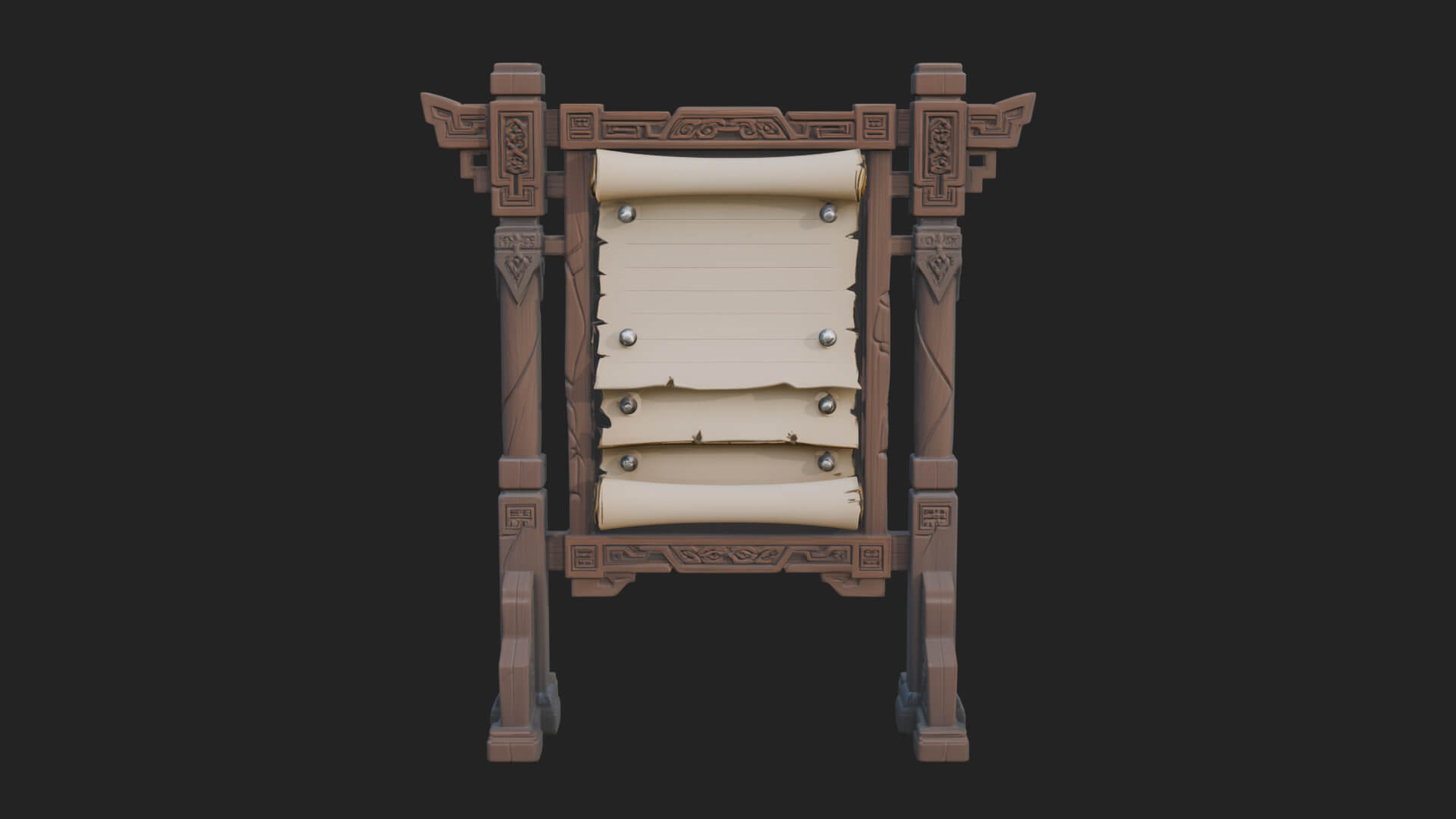 Oriental Scroll Board Model Design 3 3D Print Model 3D Model