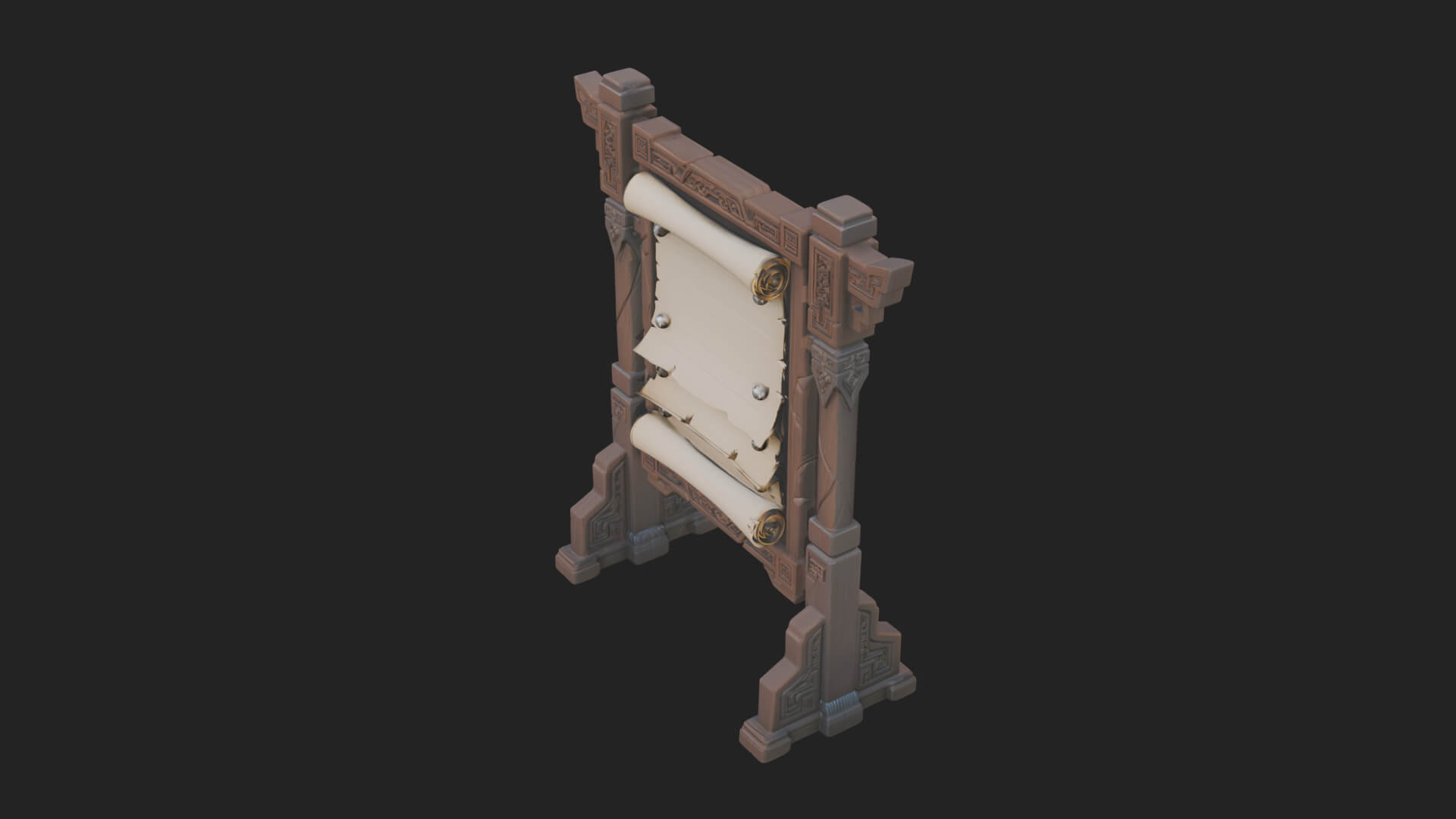 Oriental Scroll Board Model Design 3 3D Print Model 3D Model