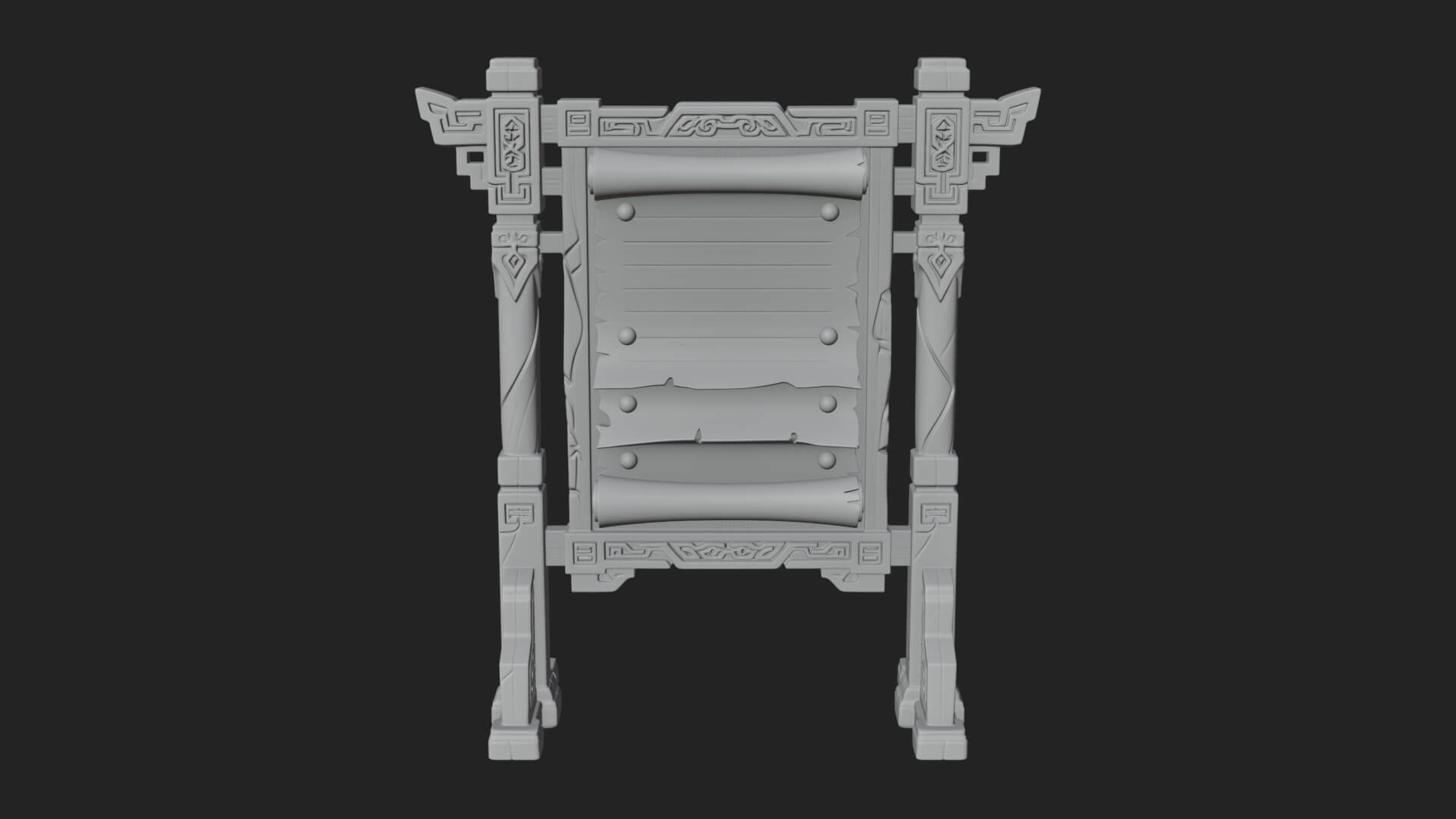 Oriental Scroll Board Model Design 3 3D Print Model 3D Model