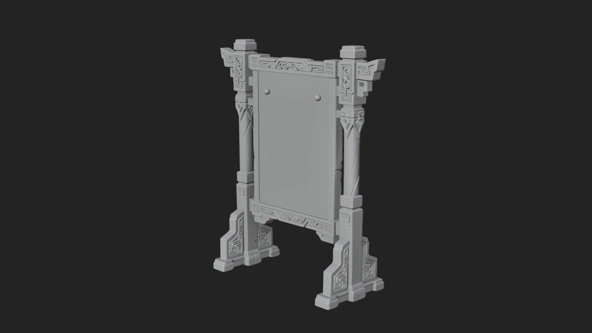 Oriental Scroll Board Model Design 3 3D Print Model 3D Model
