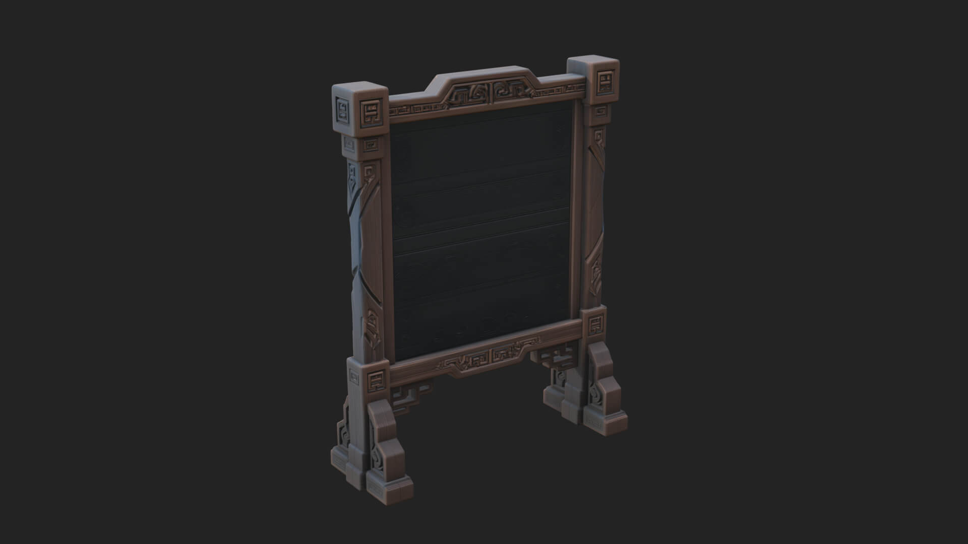 Oriental Scroll Board Model Design 4 3D Print Model 3D Model