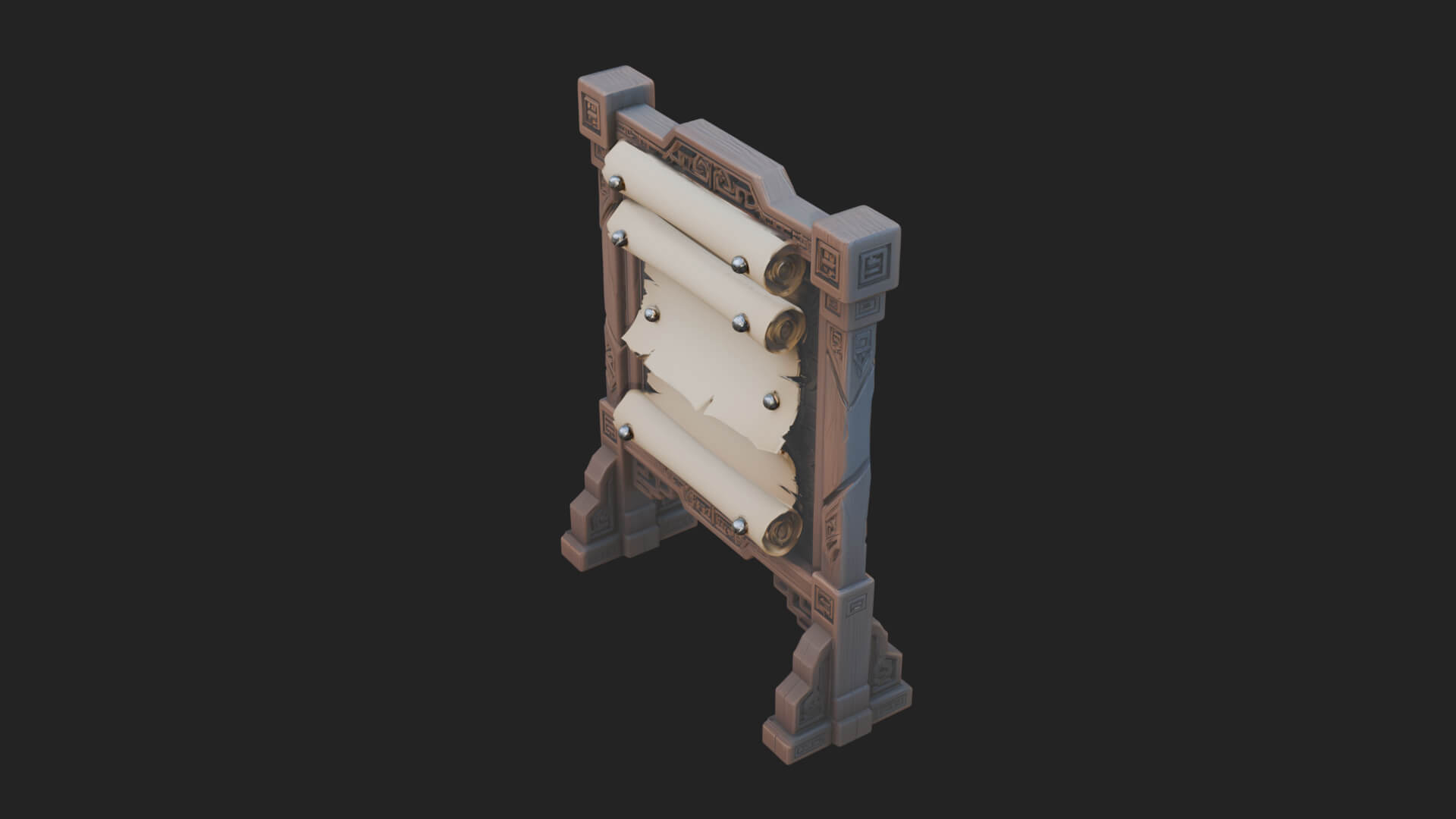 Oriental Scroll Board Model Design 4 3D Print Model 3D Model