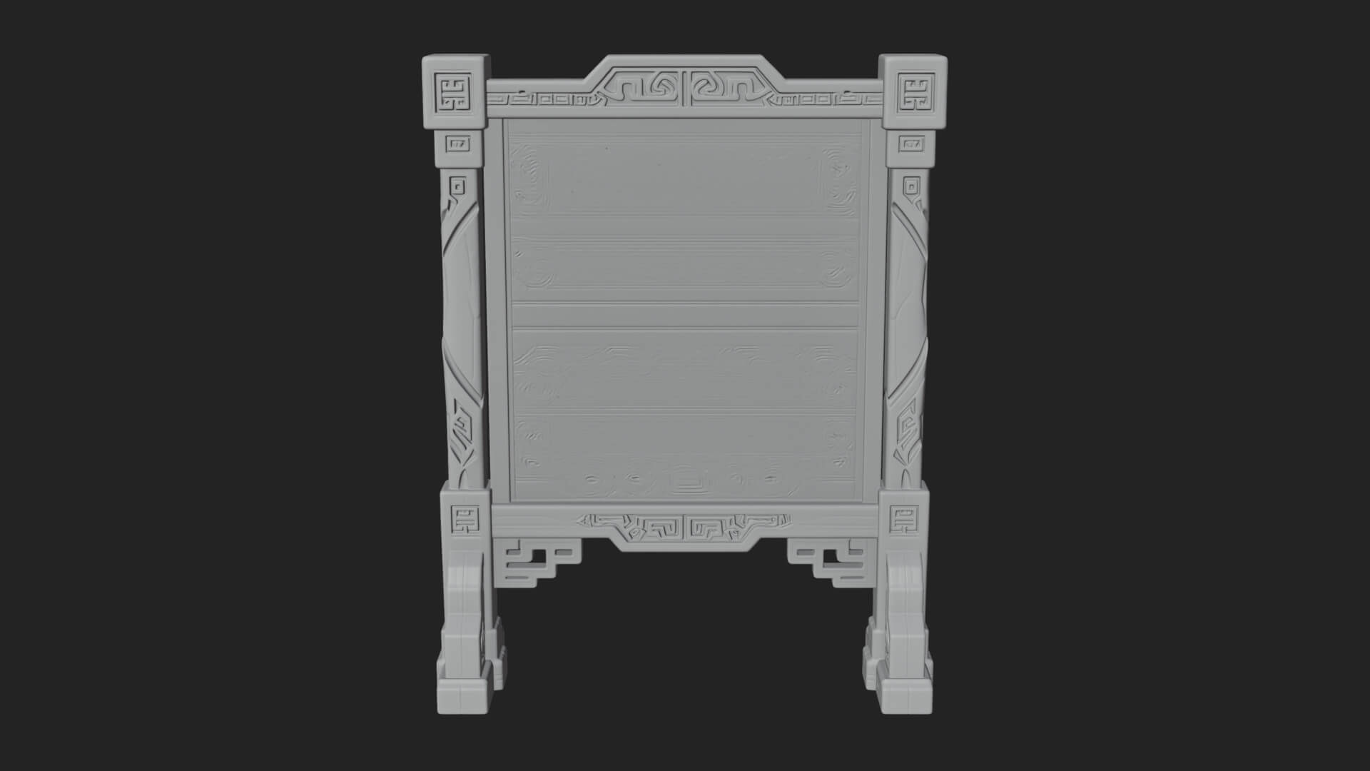 Oriental Scroll Board Model Design 4 3D Print Model 3D Model