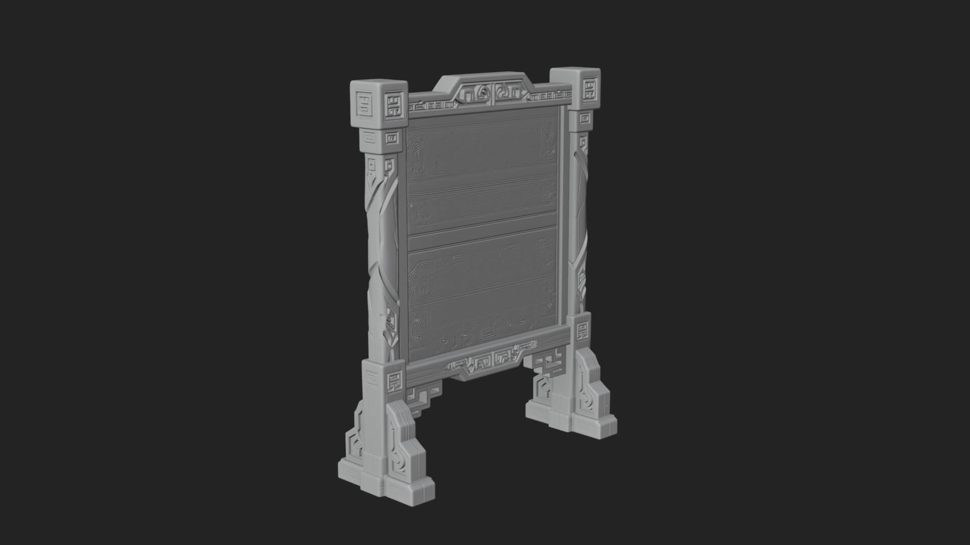 Oriental Scroll Board Model Design 4 3D Print Model 3D Model