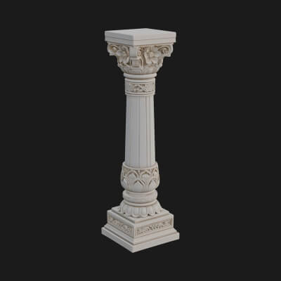 Oriental Stone Column Design 11 3D Print Model