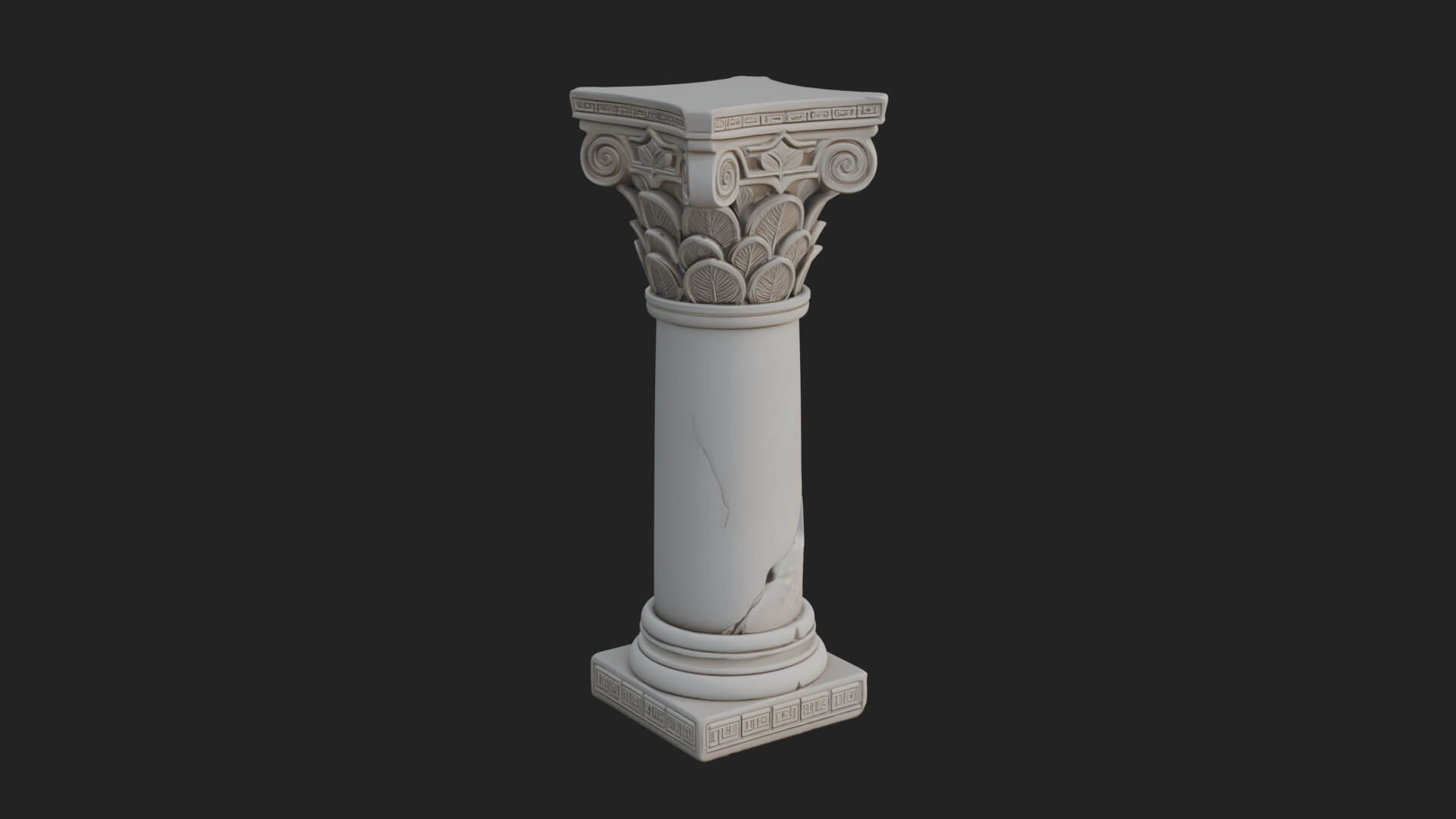 Oriental Stone Column Design 14 3D Print Model 3D Model