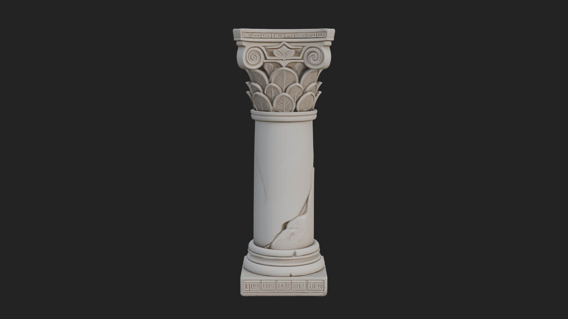 Oriental Stone Column Design 14 3D Print Model 3D Model