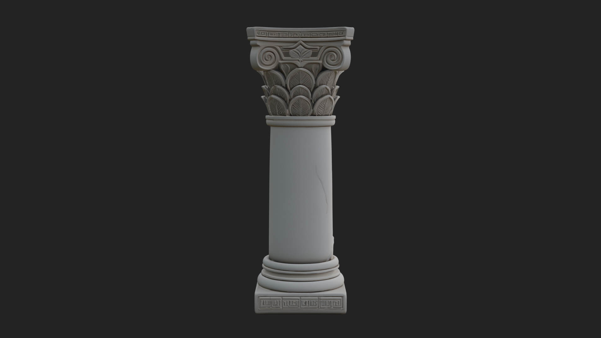Oriental Stone Column Design 14 3D Print Model 3D Model