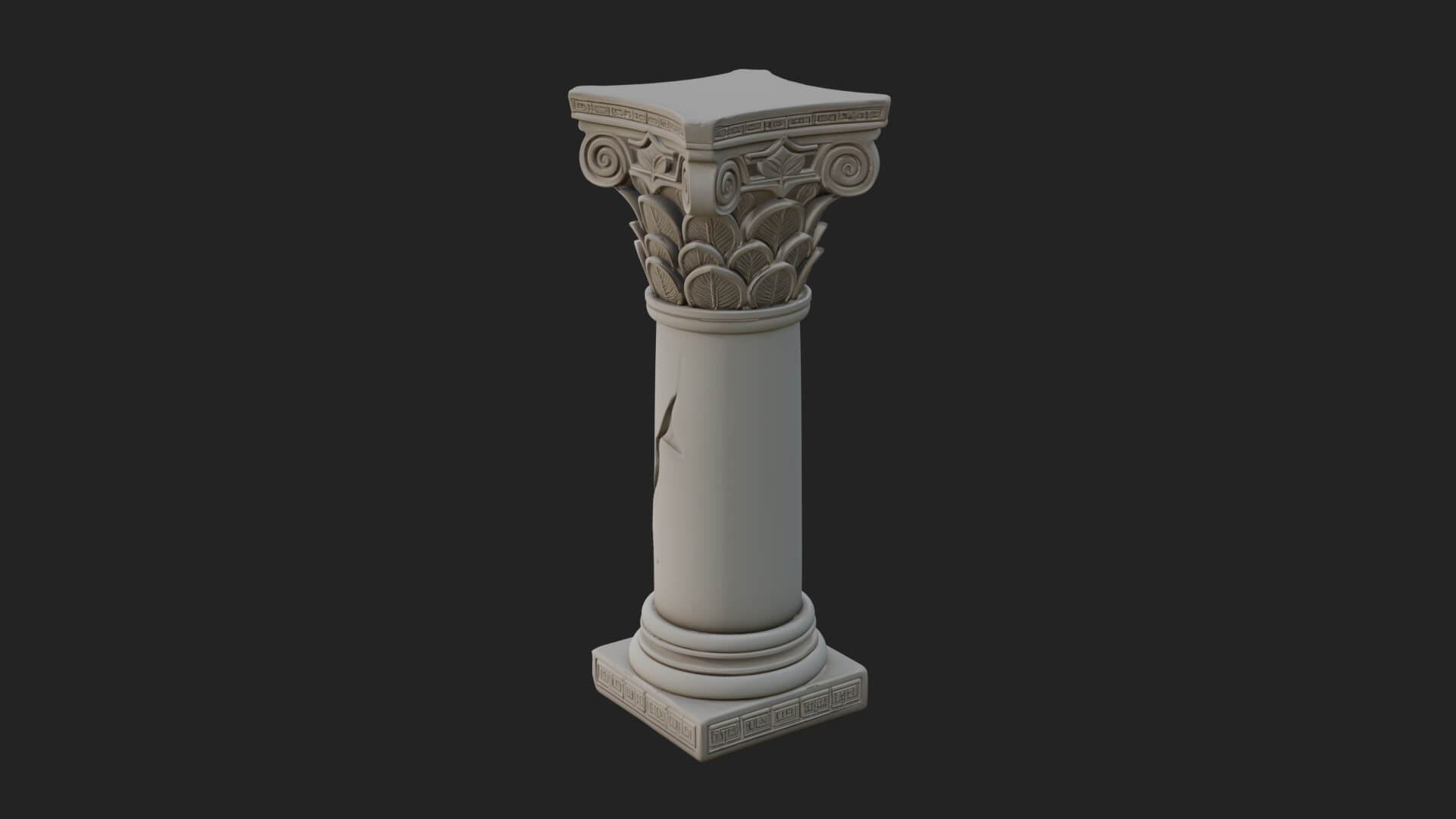 Oriental Stone Column Design 14 3D Print Model 3D Model