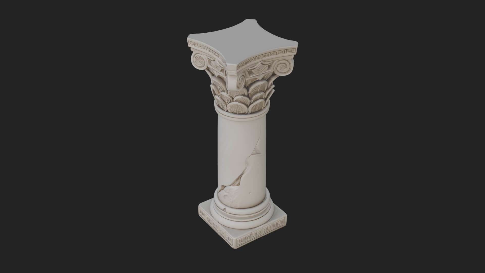 Oriental Stone Column Design 14 3D Print Model 3D Model