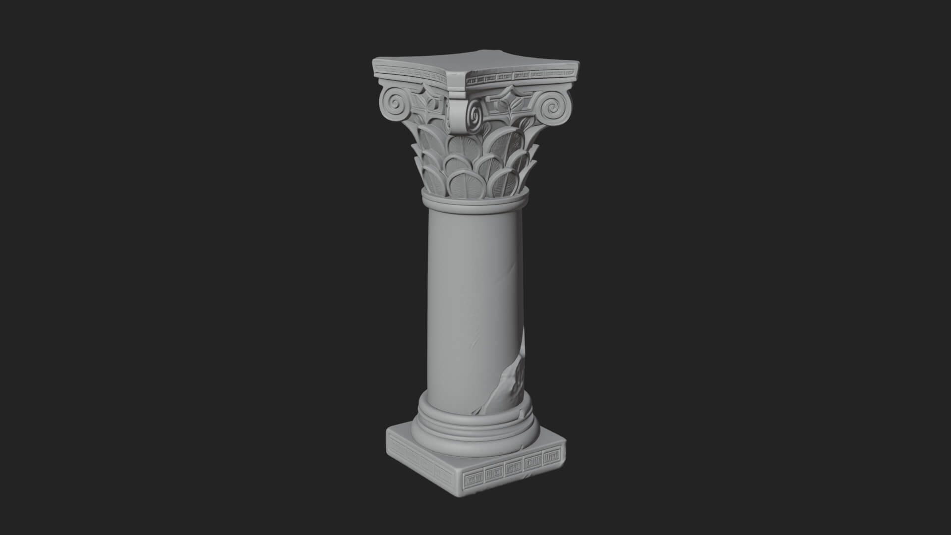 Oriental Stone Column Design 14 3D Print Model 3D Model