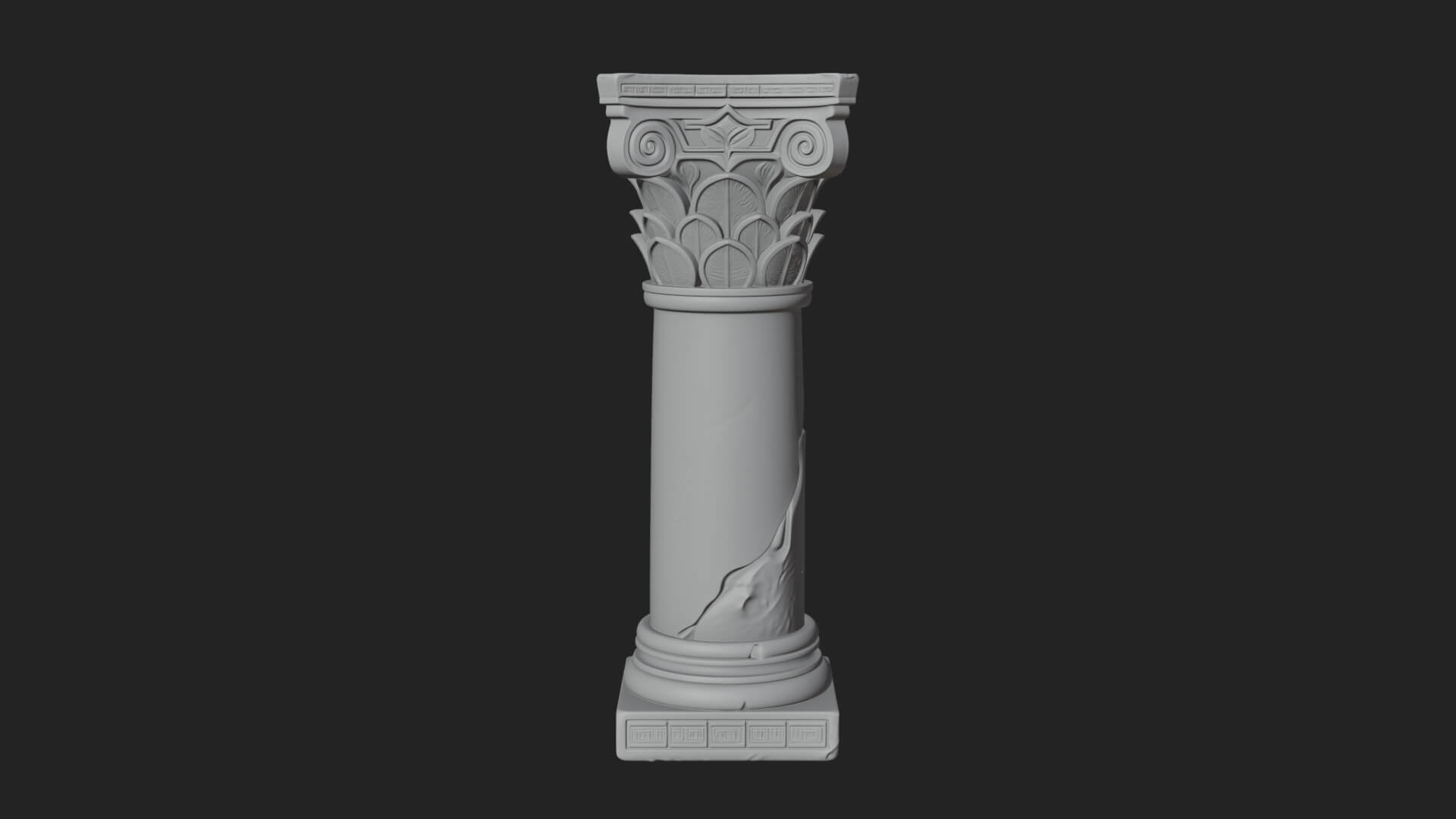 Oriental Stone Column Design 14 3D Print Model 3D Model