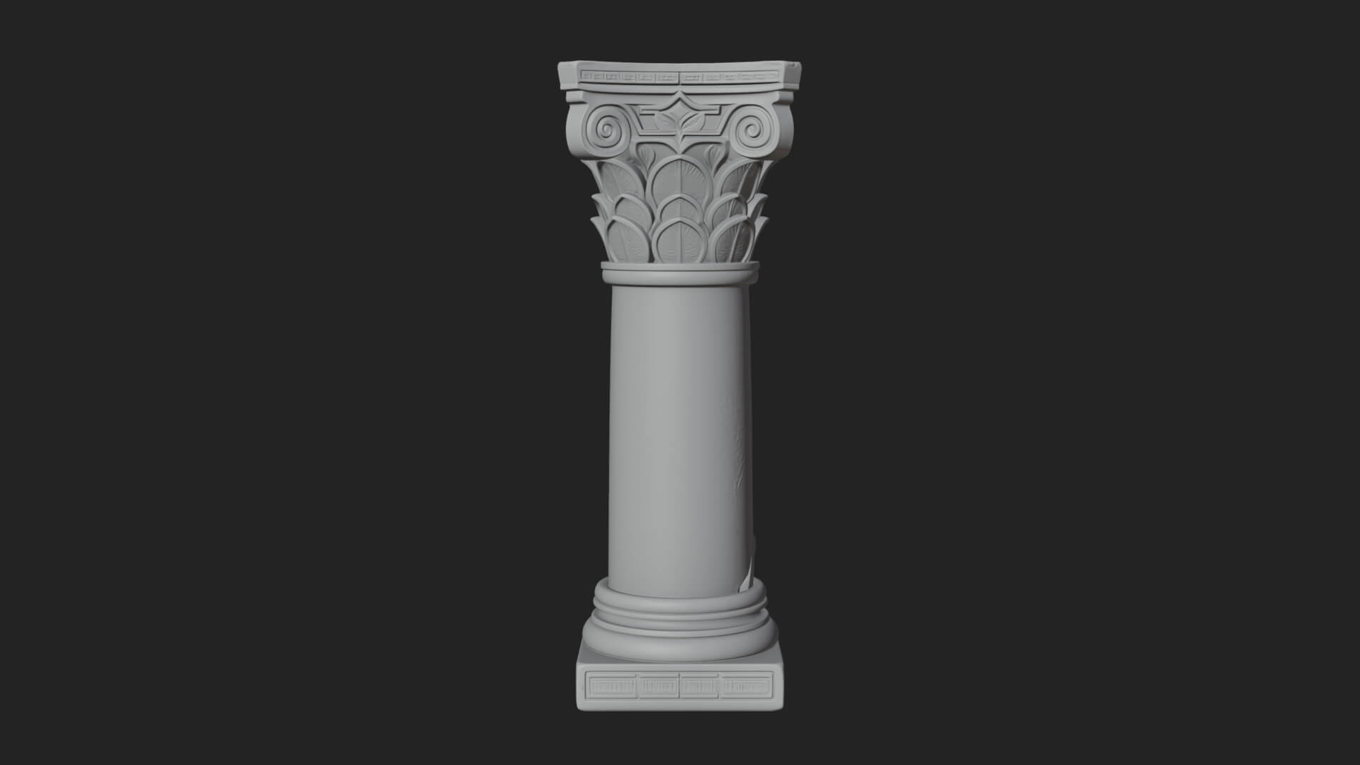 Oriental Stone Column Design 14 3D Print Model 3D Model