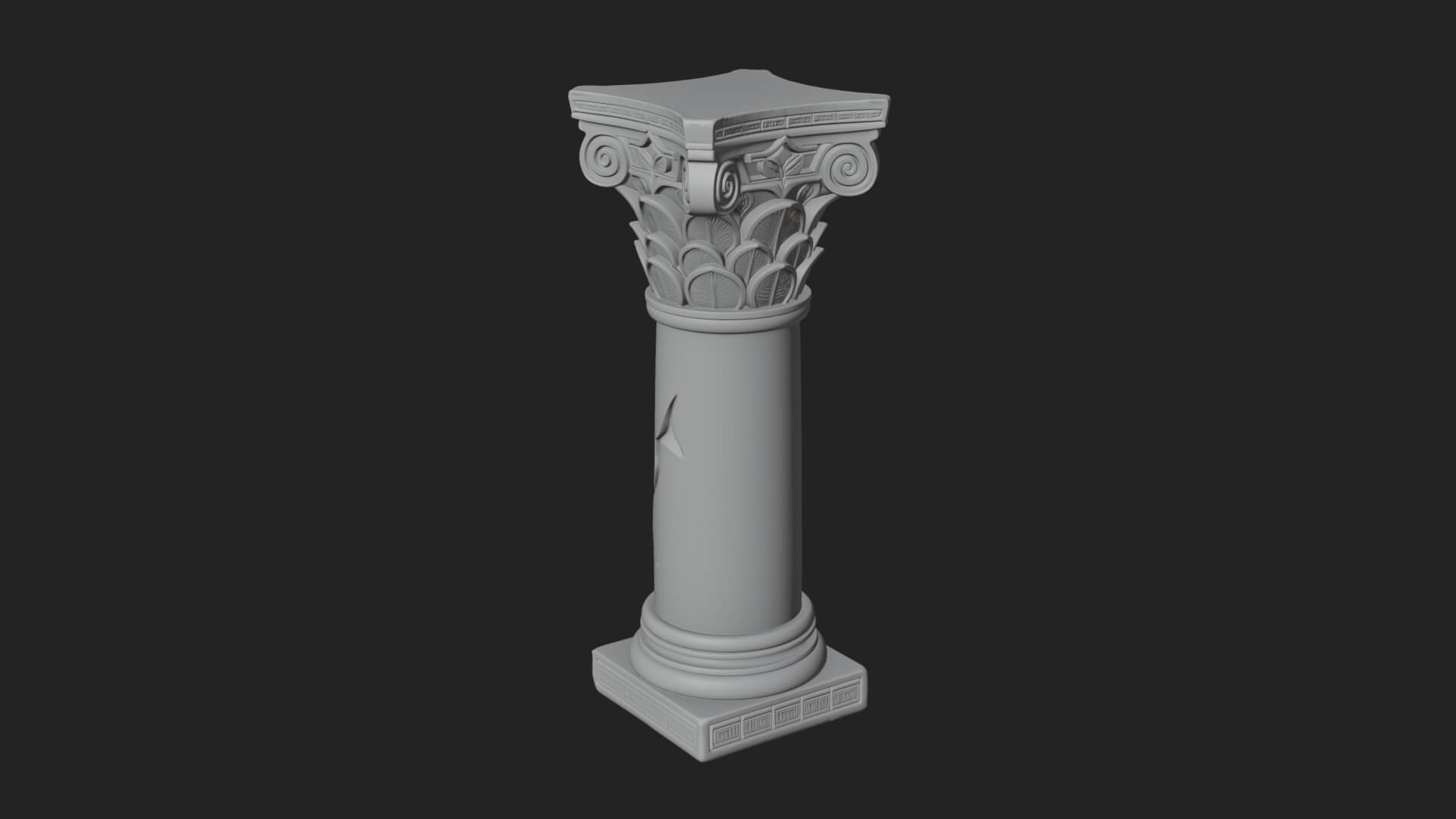 Oriental Stone Column Design 14 3D Print Model 3D Model