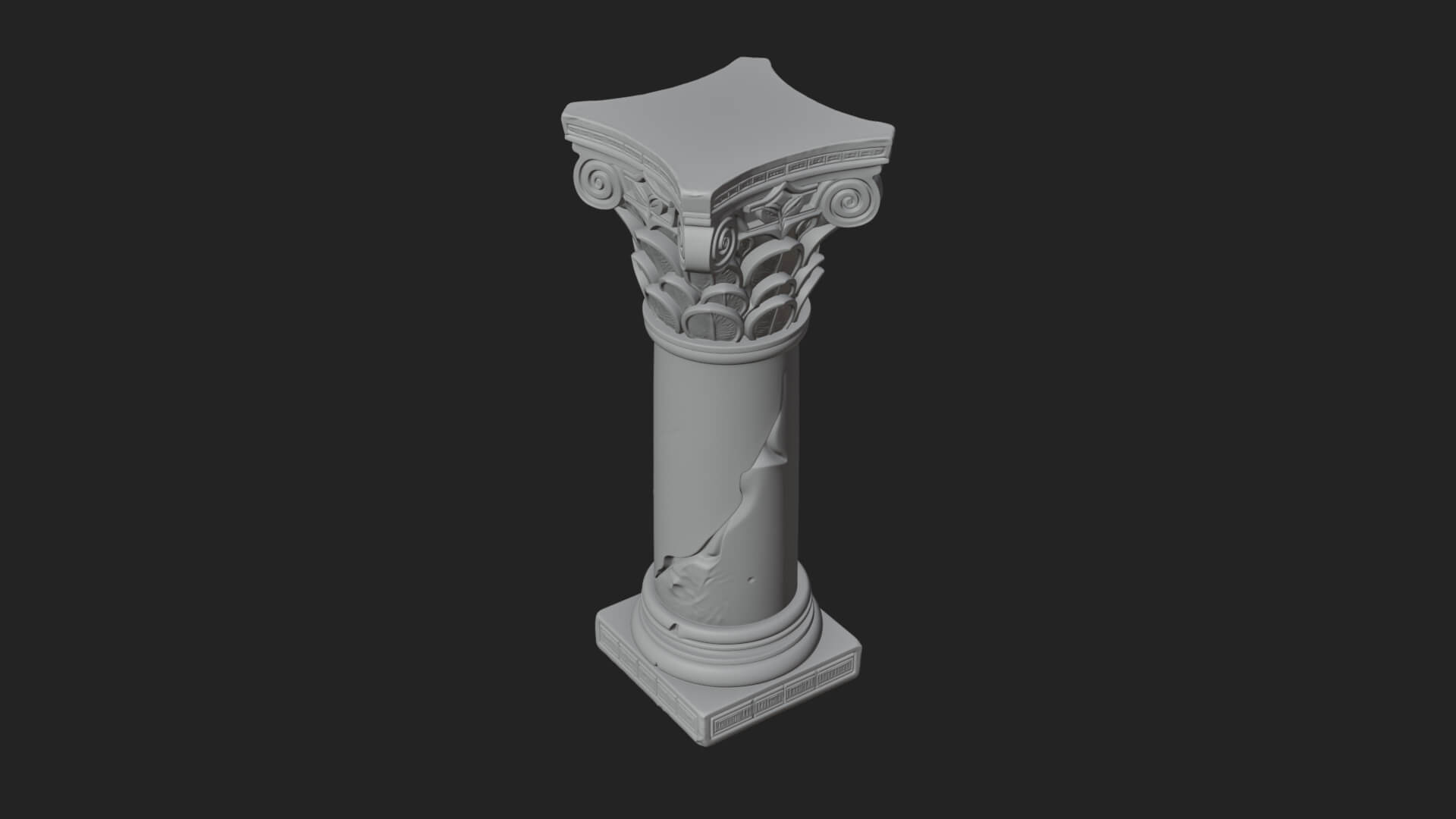 Oriental Stone Column Design 14 3D Print Model 3D Model
