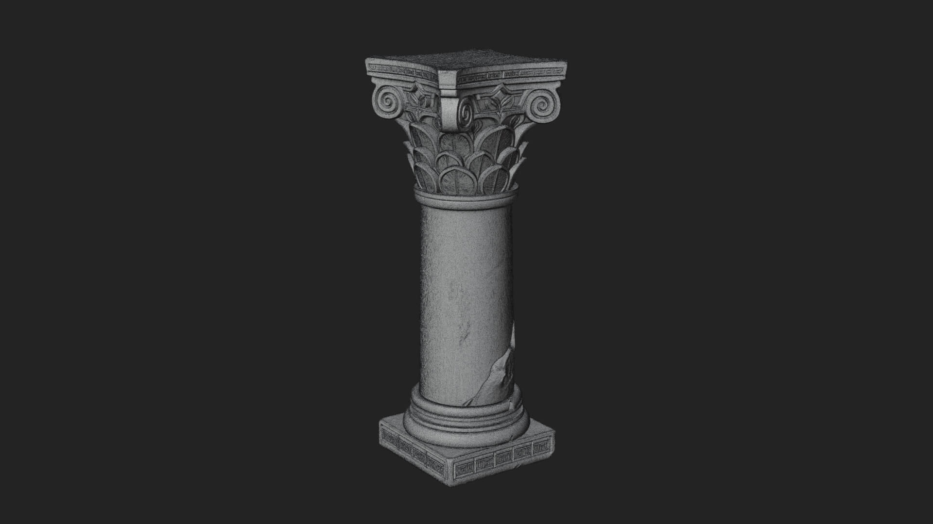 Oriental Stone Column Design 14 3D Print Model 3D Model