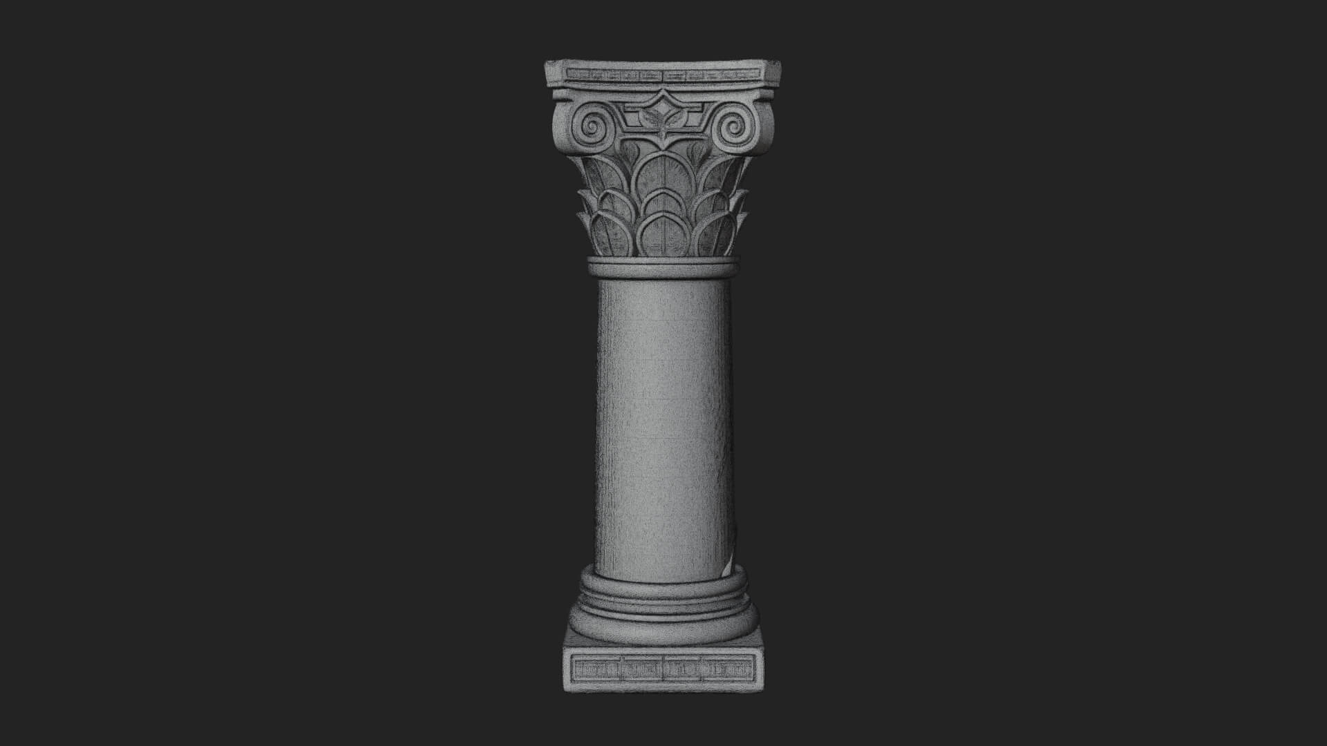Oriental Stone Column Design 14 3D Print Model 3D Model