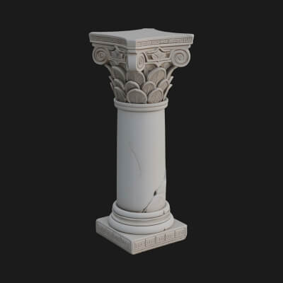 Oriental Stone Column Design 14 3D Print Model