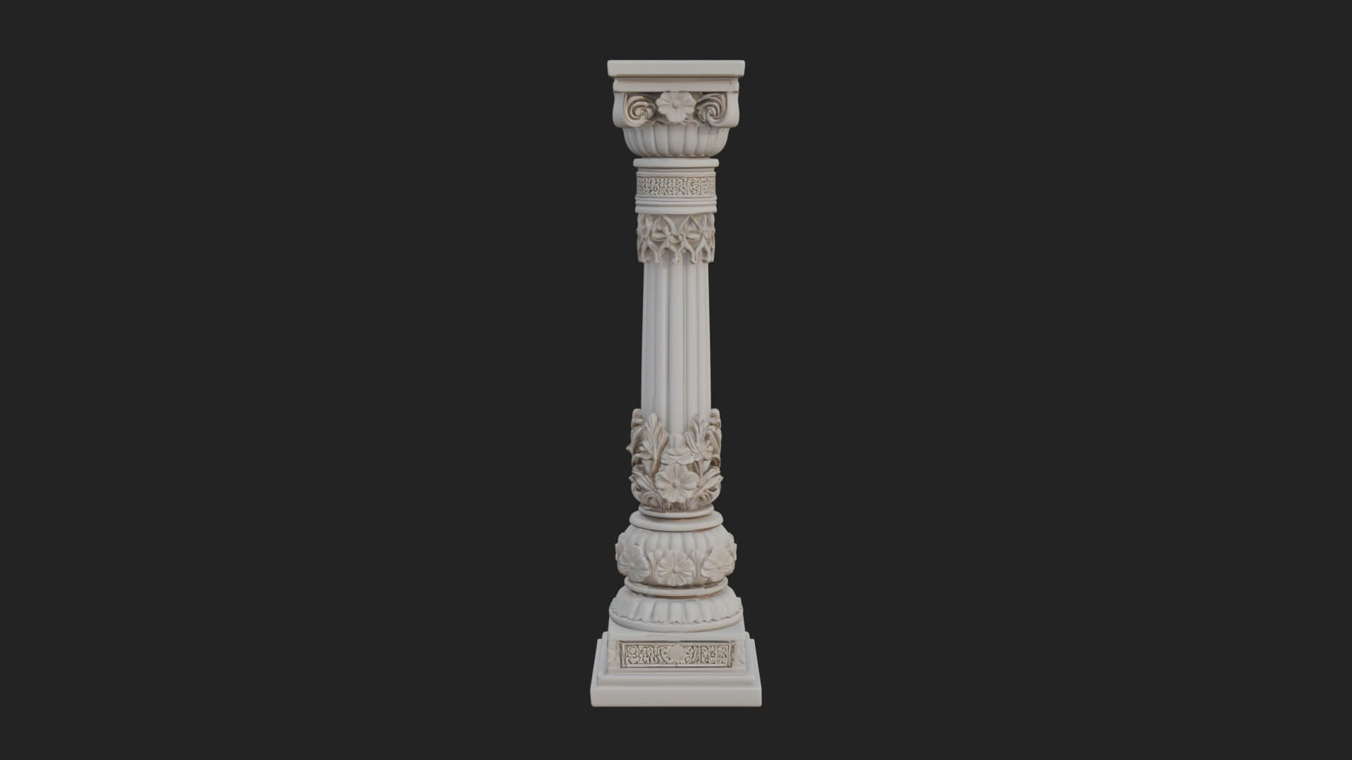 Oriental Stone Column Design 15 3D Print Model 3D Model