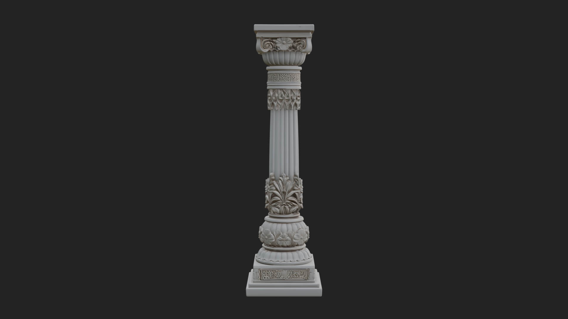 Oriental Stone Column Design 15 3D Print Model 3D Model