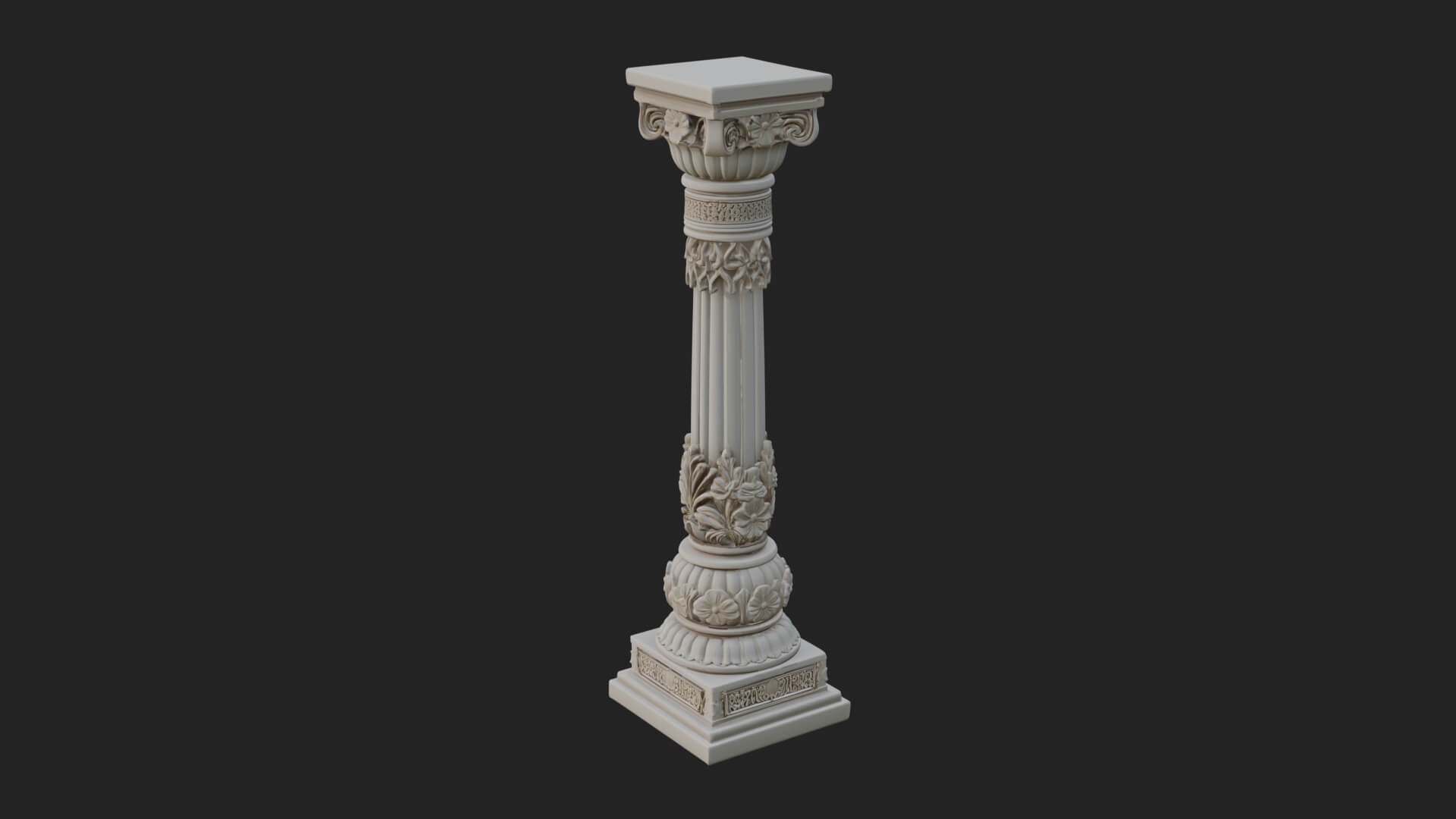 Oriental Stone Column Design 15 3D Print Model 3D Model
